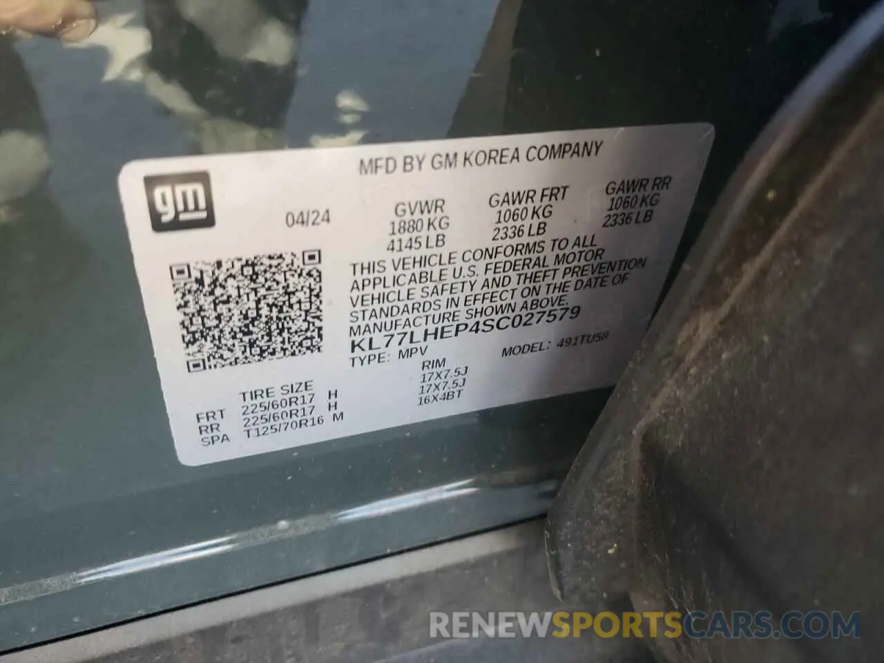13 Photograph of a damaged car KL77LHEP4SC027579 CHEVROLET TRAX 2025