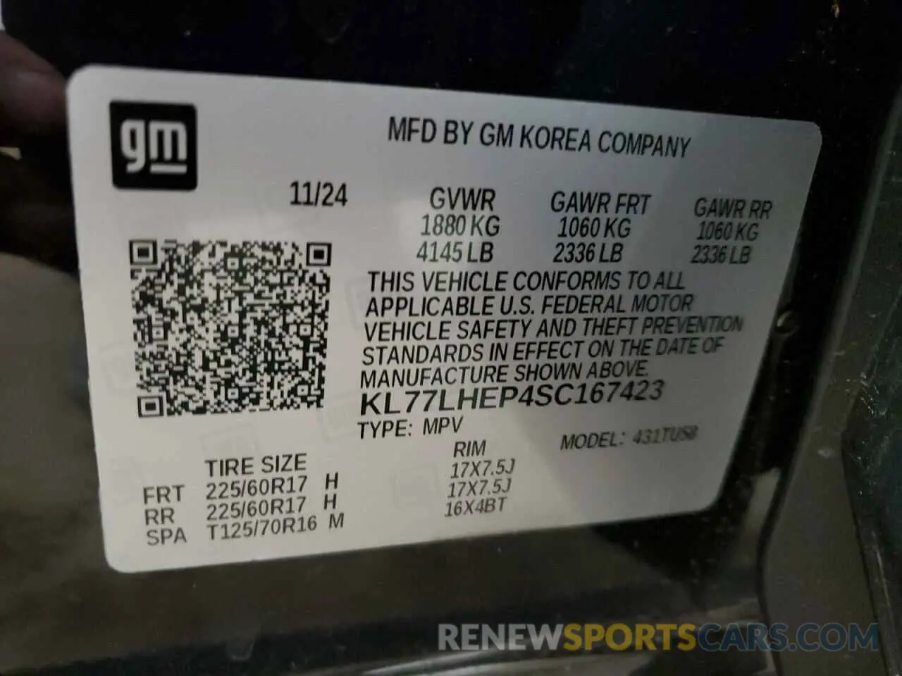 13 Photograph of a damaged car KL77LHEP4SC167423 CHEVROLET TRAX 2025