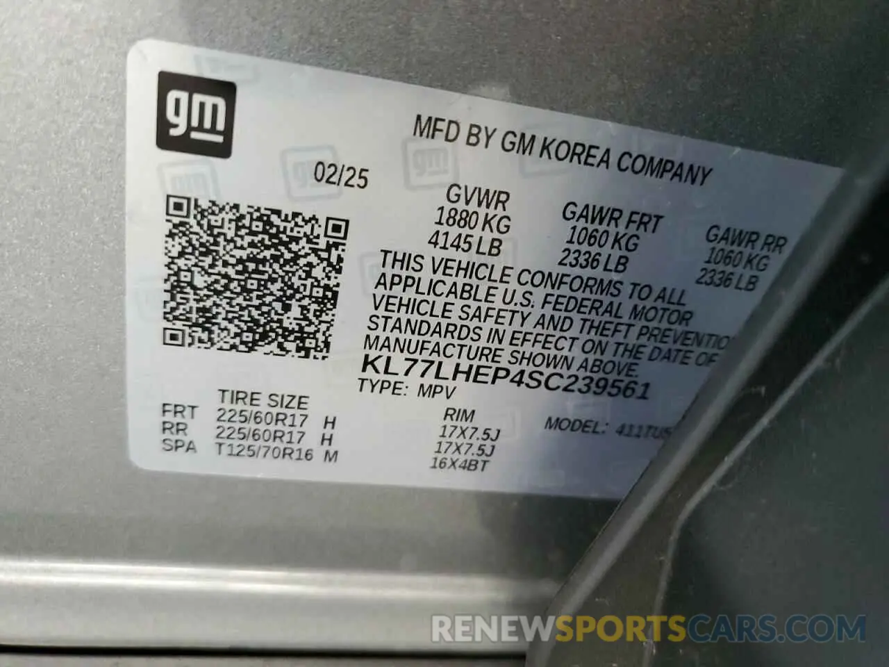 13 Photograph of a damaged car KL77LHEP4SC239561 CHEVROLET TRAX 2025