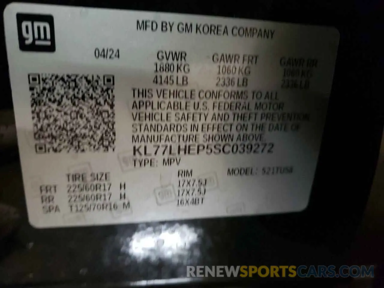 13 Photograph of a damaged car KL77LHEP5SC039272 CHEVROLET TRAX 2025