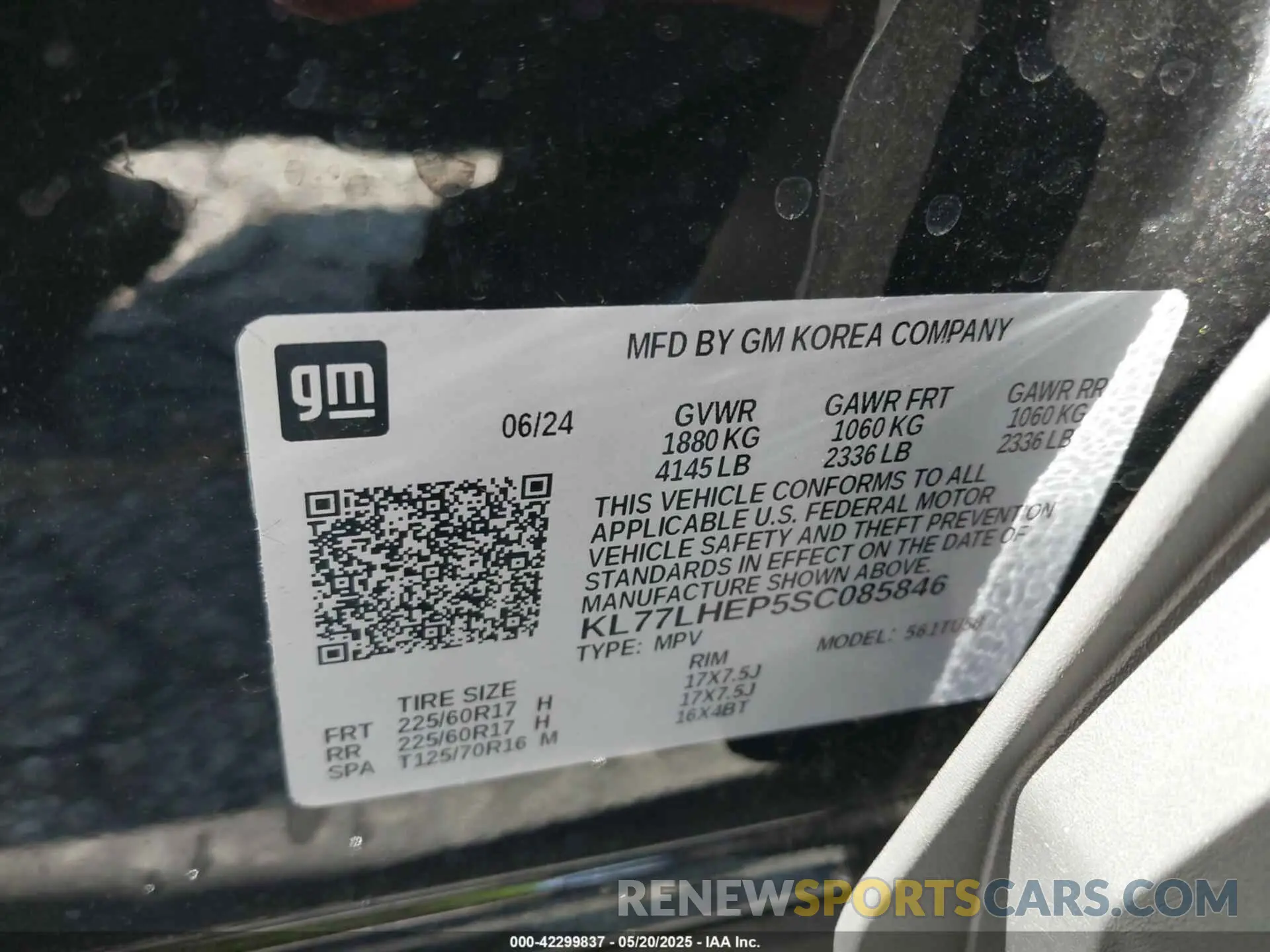 9 Photograph of a damaged car KL77LHEP5SC085846 CHEVROLET TRAX 2025
