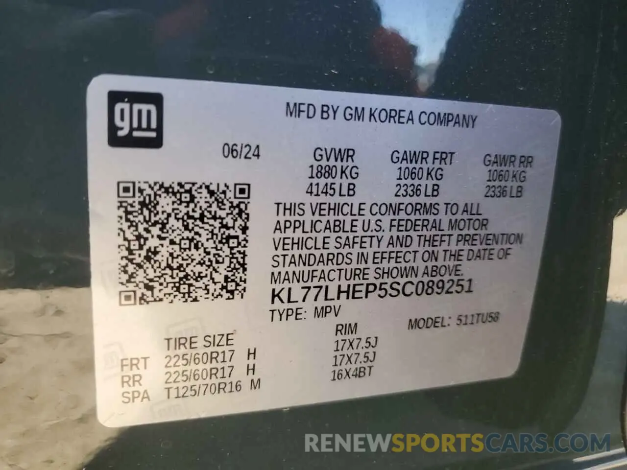 14 Photograph of a damaged car KL77LHEP5SC089251 CHEVROLET TRAX 2025