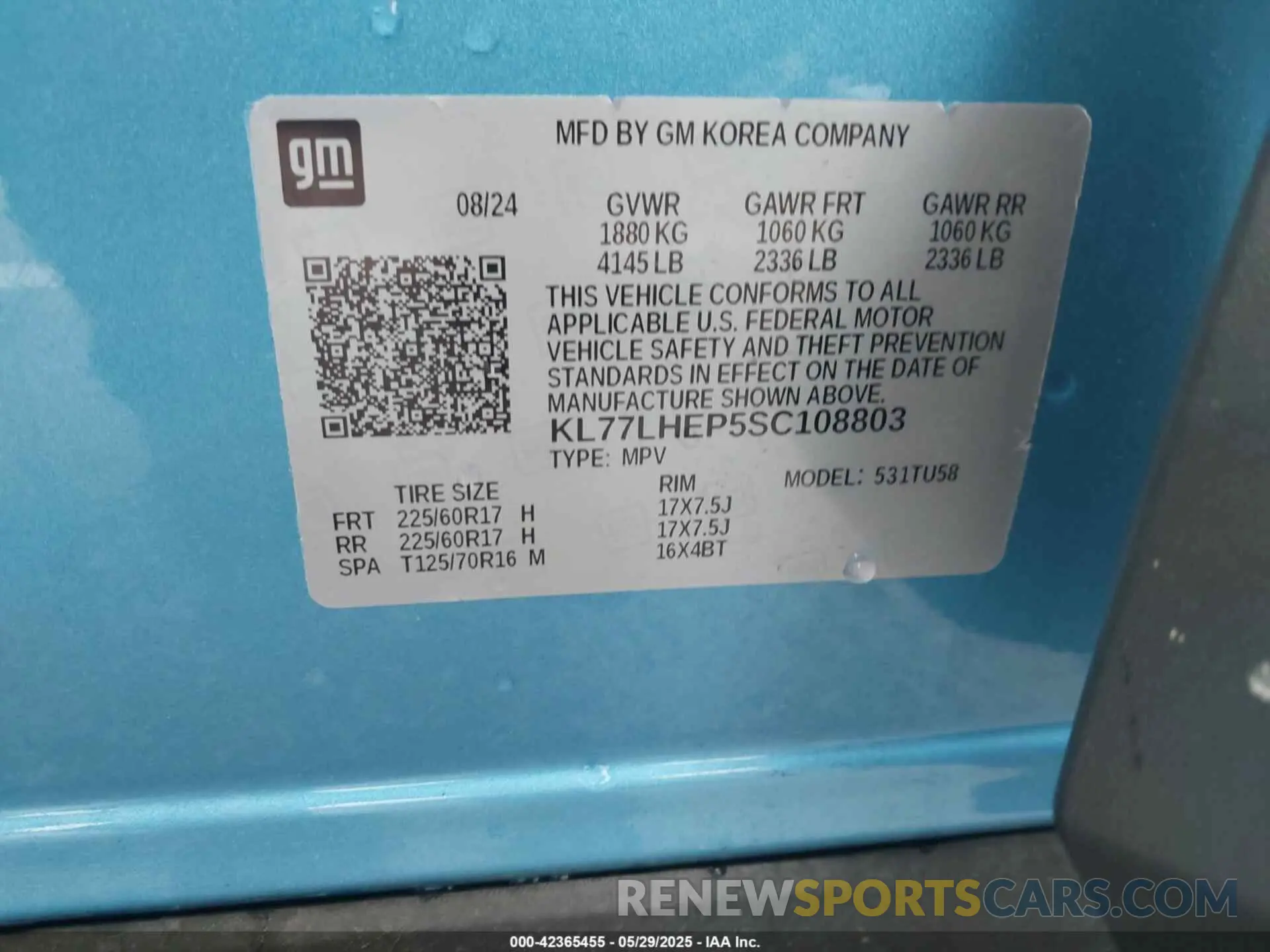 9 Photograph of a damaged car KL77LHEP5SC108803 CHEVROLET TRAX 2025