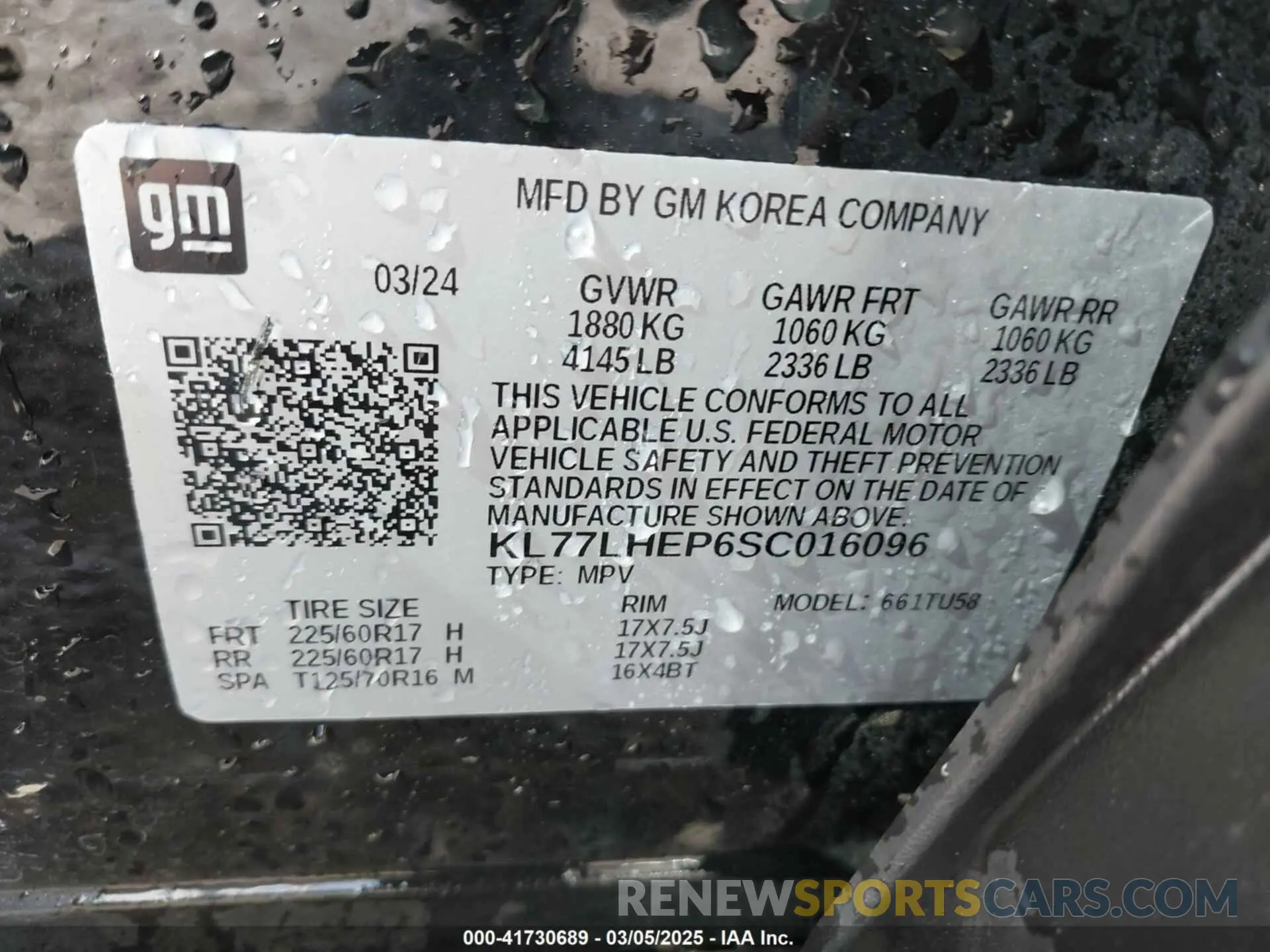 9 Photograph of a damaged car KL77LHEP6SC016096 CHEVROLET TRAX 2025