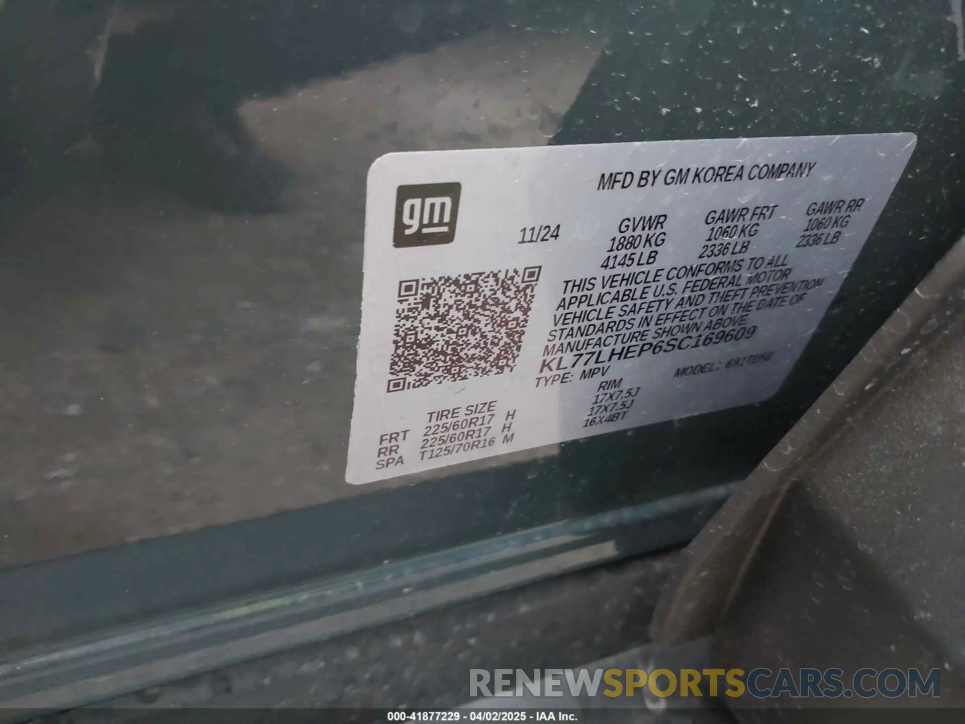 9 Photograph of a damaged car KL77LHEP6SC169609 CHEVROLET TRAX 2025
