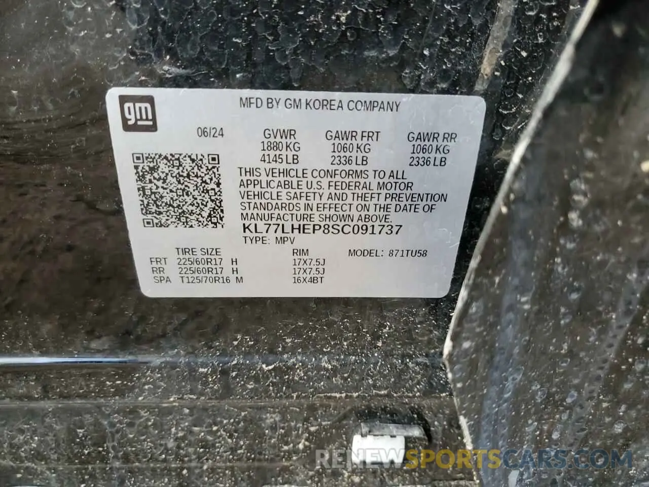 14 Photograph of a damaged car KL77LHEP8SC091737 CHEVROLET TRAX 2025