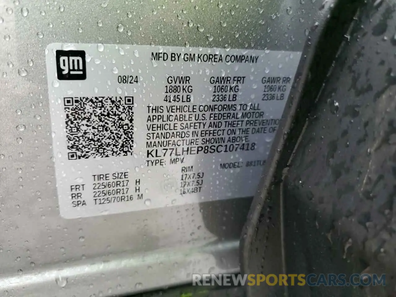 12 Photograph of a damaged car KL77LHEP8SC107418 CHEVROLET TRAX 2025
