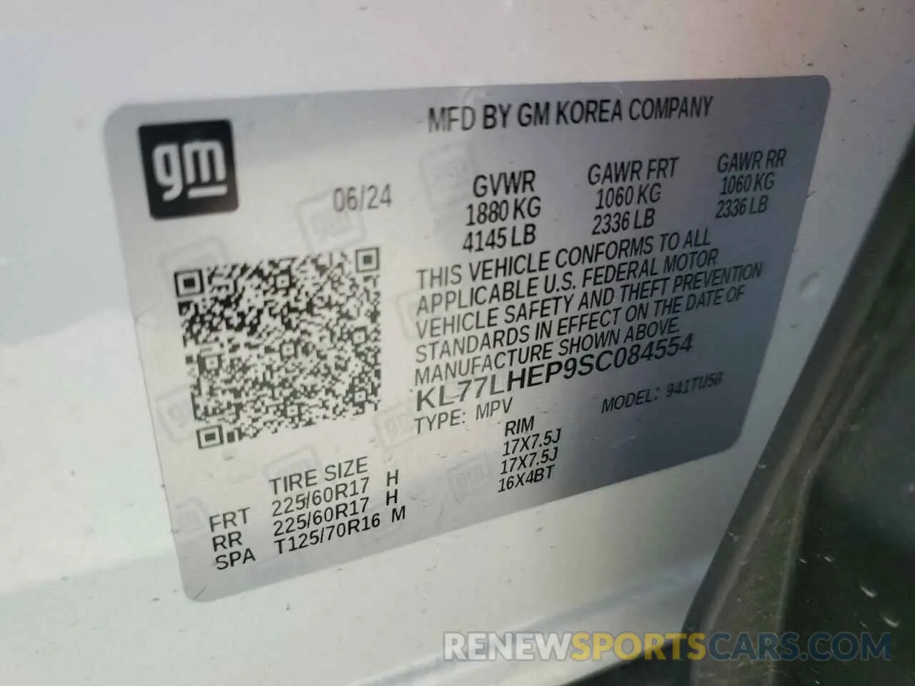 12 Photograph of a damaged car KL77LHEP9SC084554 CHEVROLET TRAX 2025