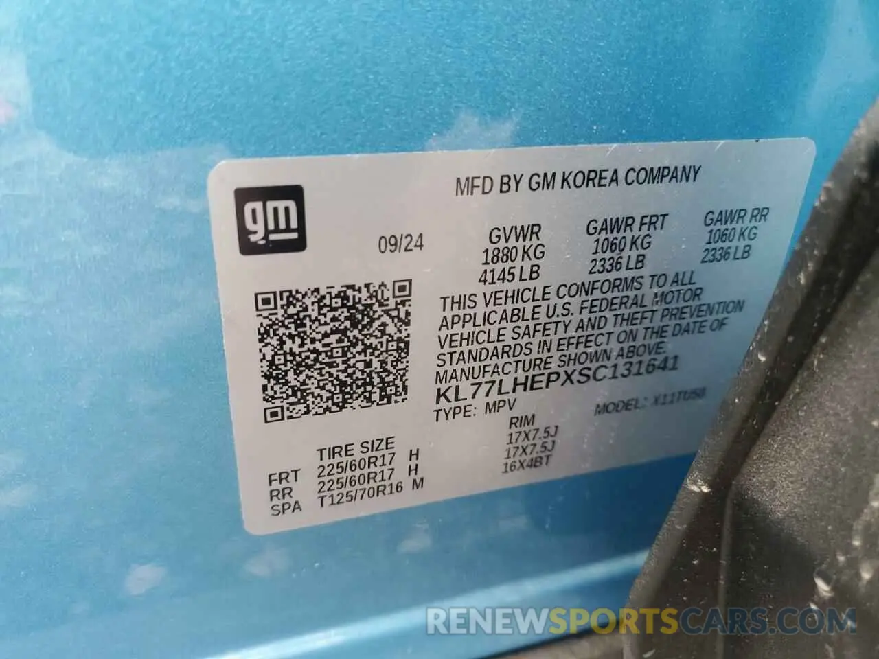 14 Photograph of a damaged car KL77LHEPXSC131641 CHEVROLET TRAX 2025