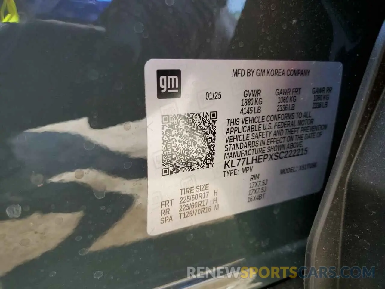 13 Photograph of a damaged car KL77LHEPXSC222215 CHEVROLET TRAX 2025