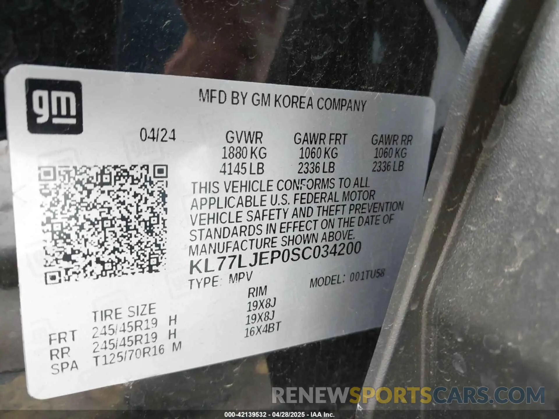 9 Photograph of a damaged car KL77LJEP0SC034200 CHEVROLET TRAX 2025