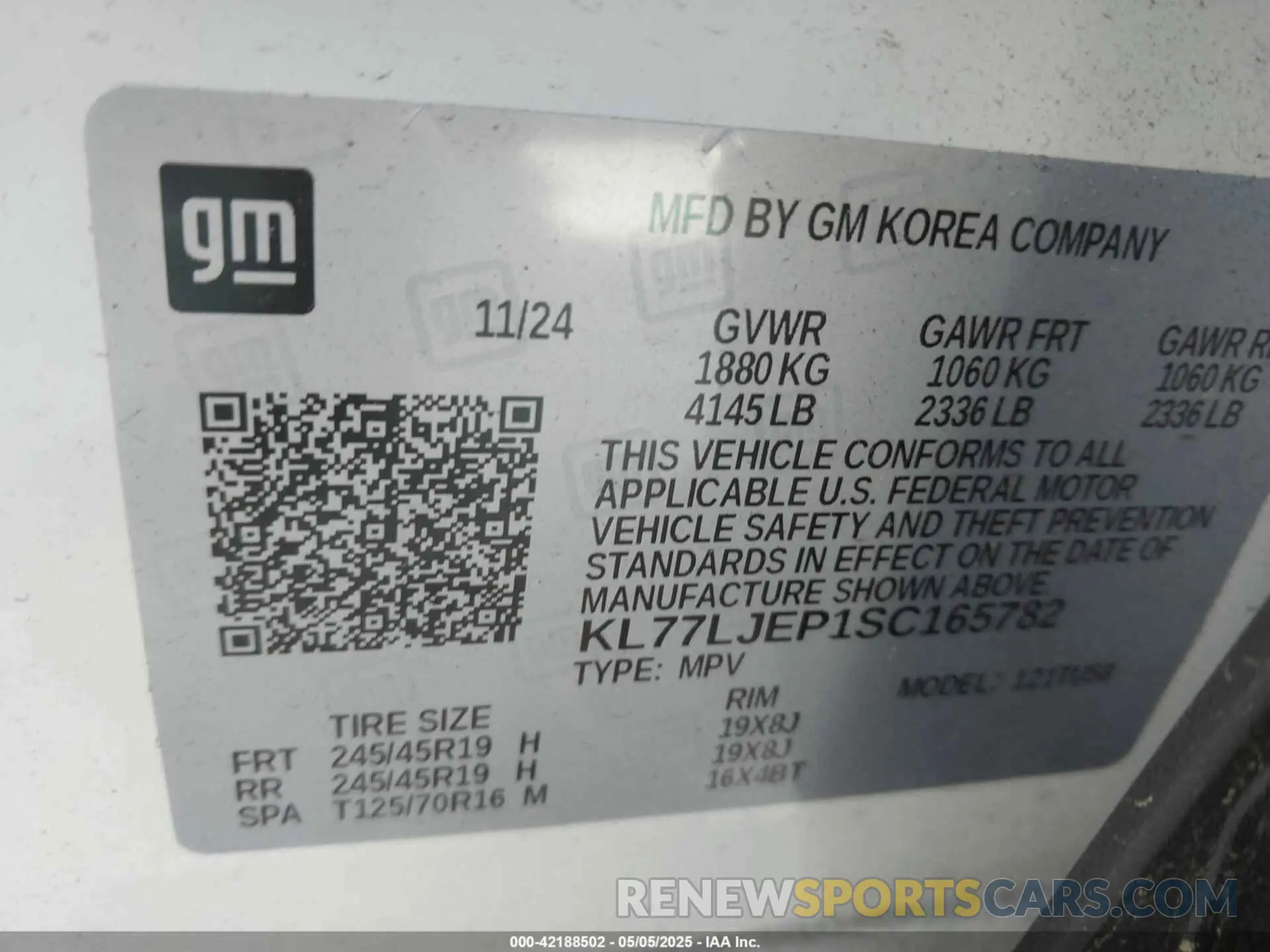 9 Photograph of a damaged car KL77LJEP1SC165782 CHEVROLET TRAX 2025
