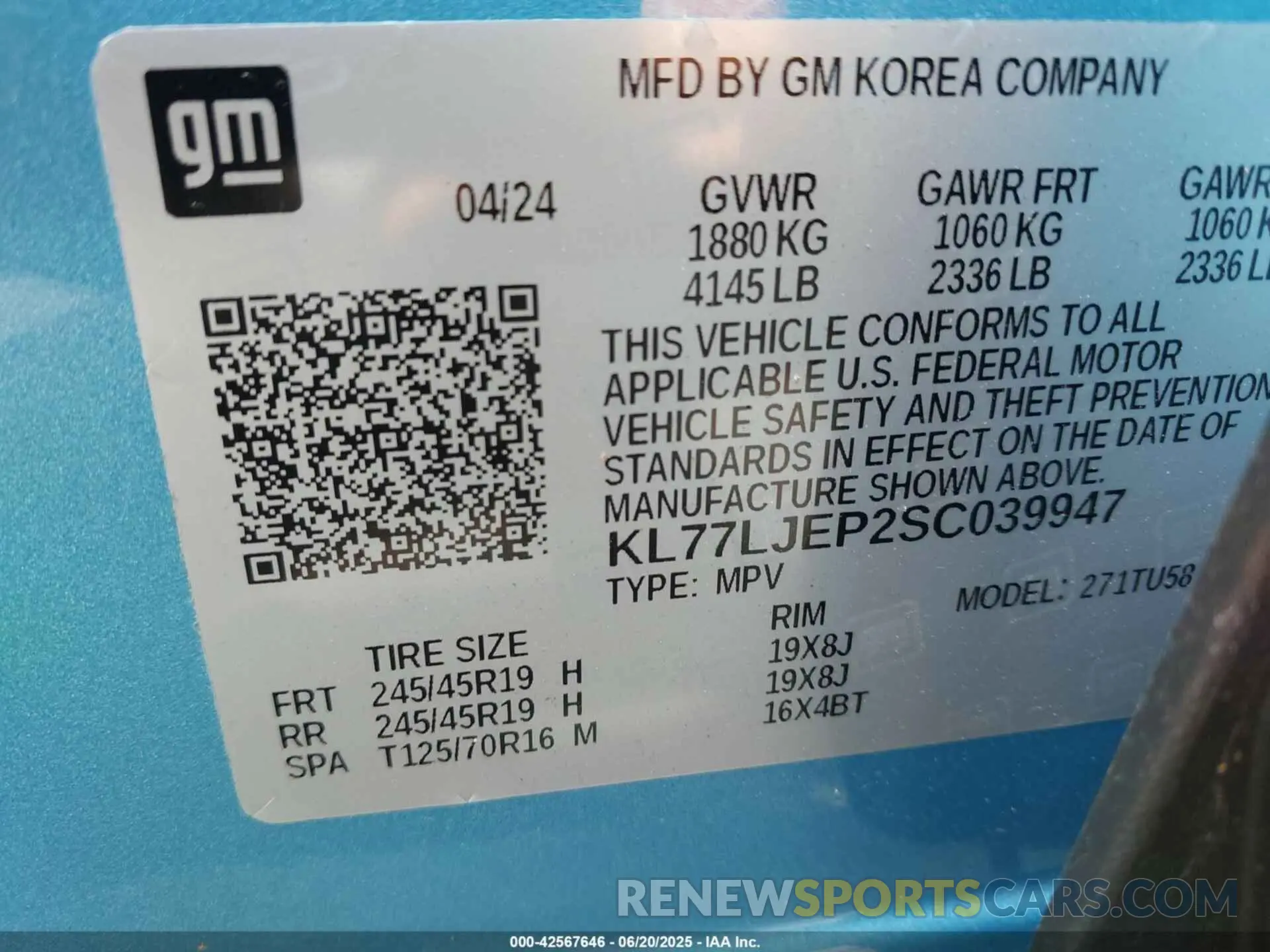 9 Photograph of a damaged car KL77LJEP2SC039947 CHEVROLET TRAX 2025