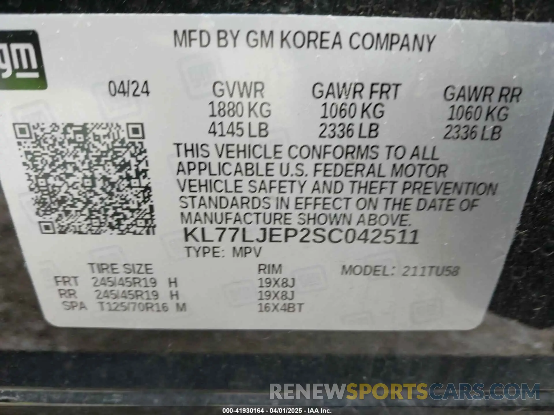 9 Photograph of a damaged car KL77LJEP2SC042511 CHEVROLET TRAX 2025