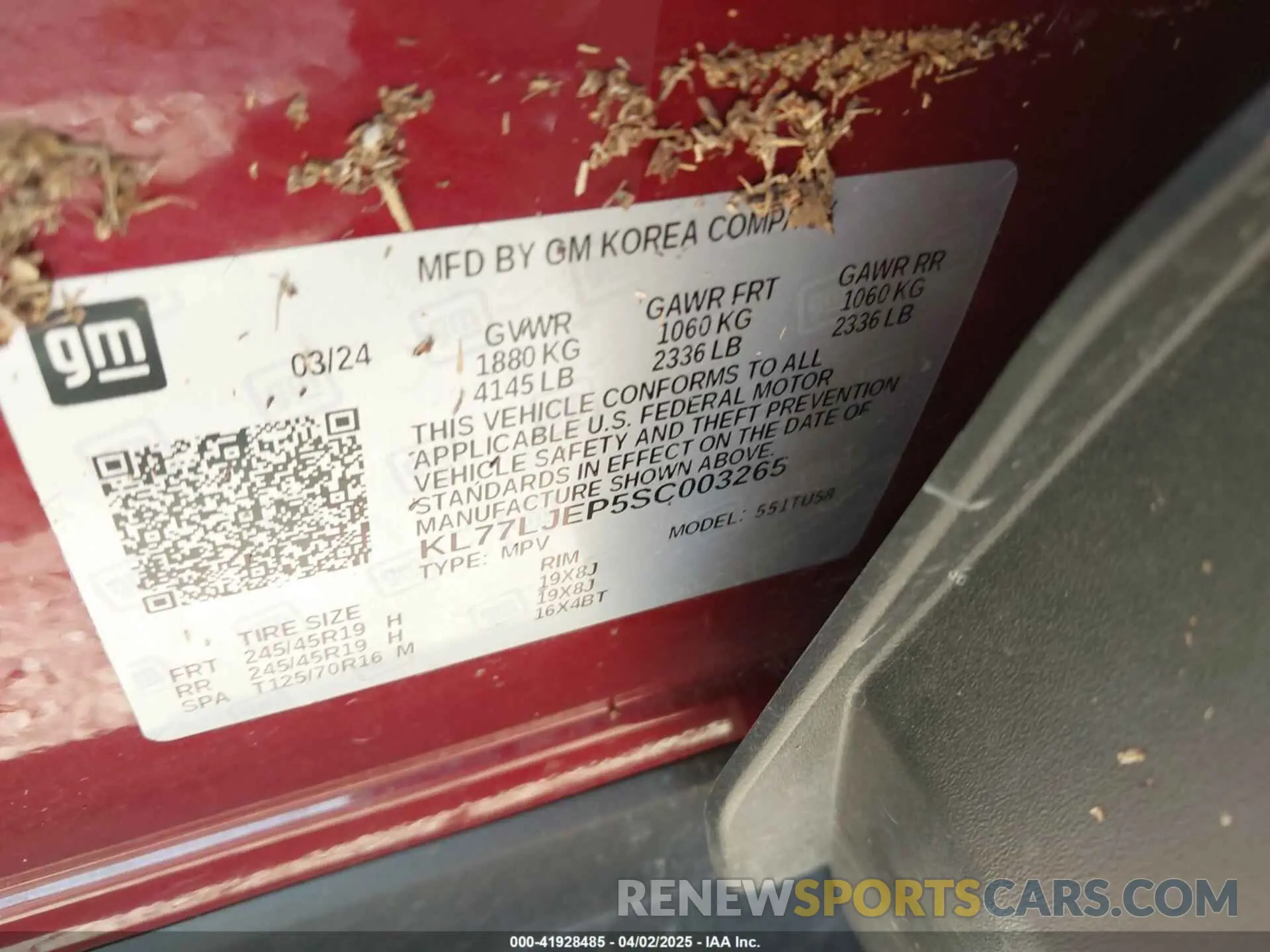 9 Photograph of a damaged car KL77LJEP5SC003265 CHEVROLET TRAX 2025