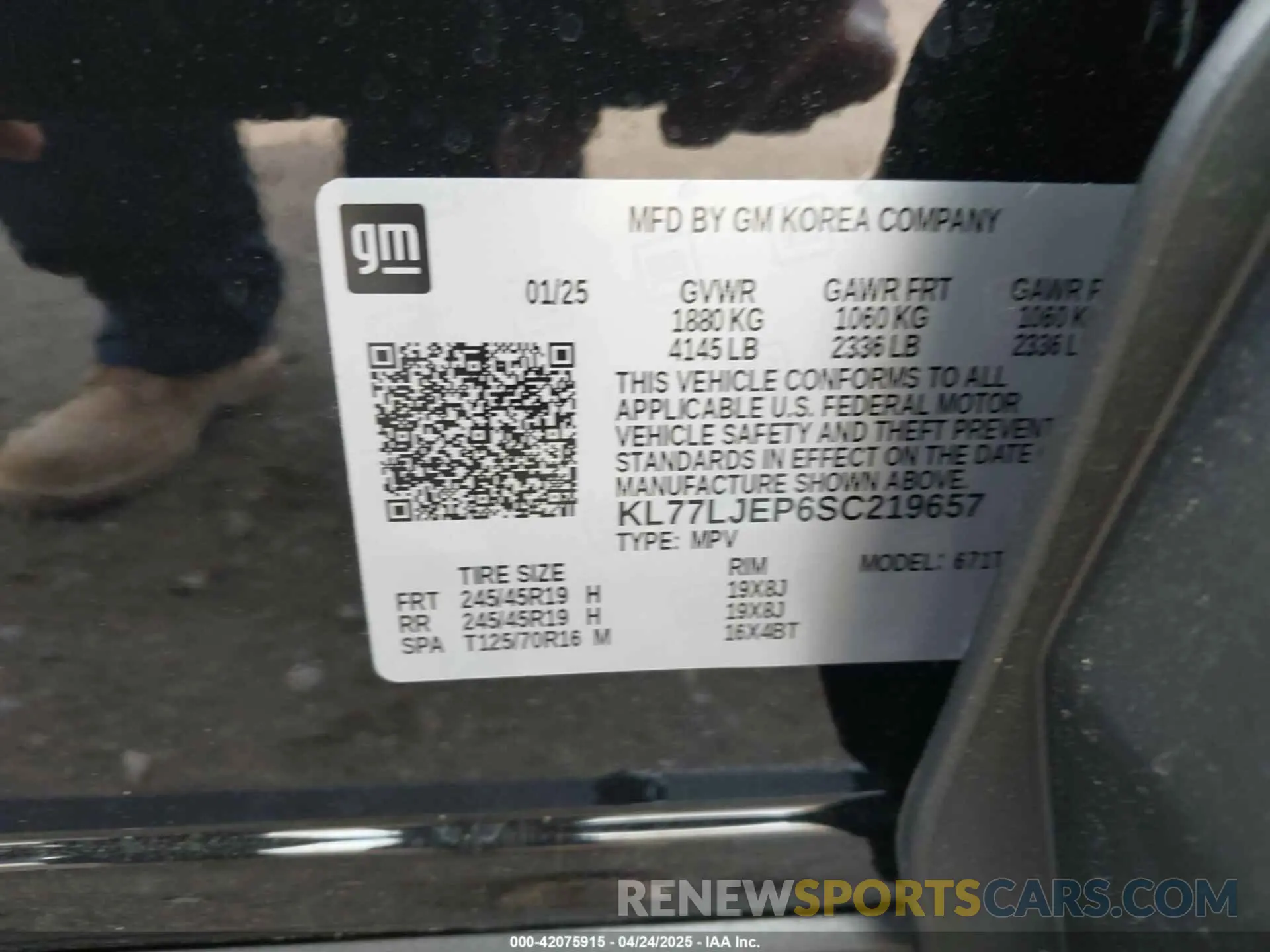9 Photograph of a damaged car KL77LJEP6SC219657 CHEVROLET TRAX 2025