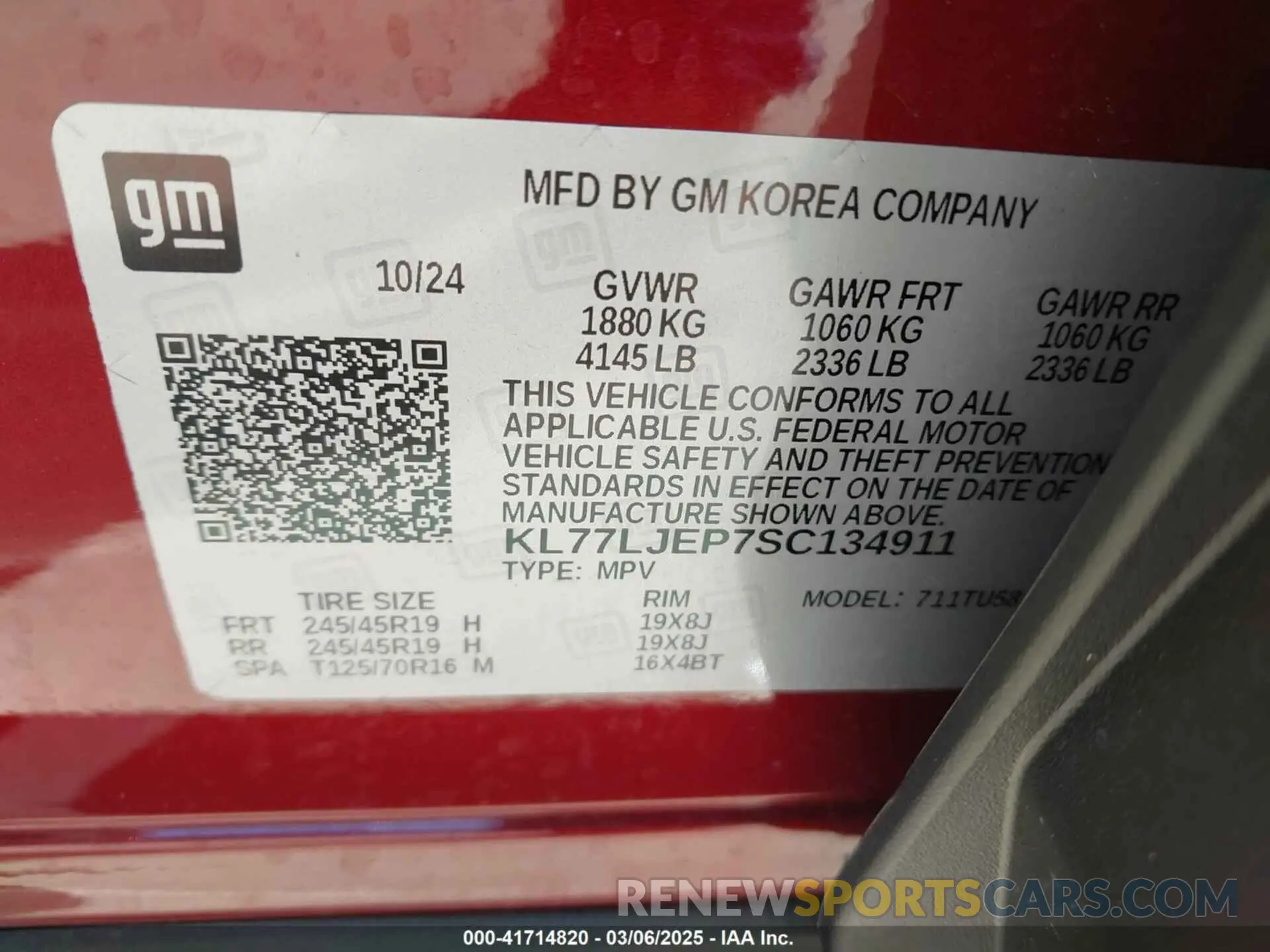 9 Photograph of a damaged car KL77LJEP7SC134911 CHEVROLET TRAX 2025