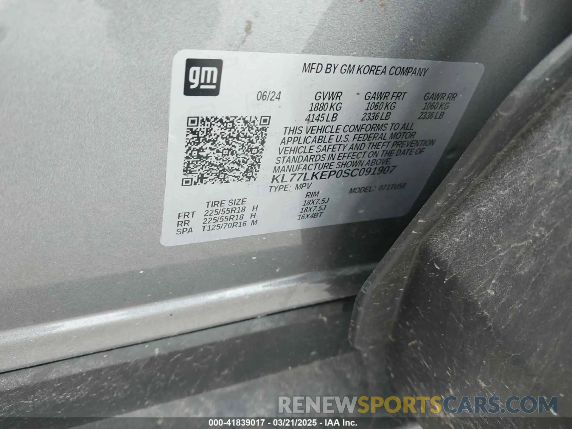 9 Photograph of a damaged car KL77LKEP0SC091907 CHEVROLET TRAX 2025