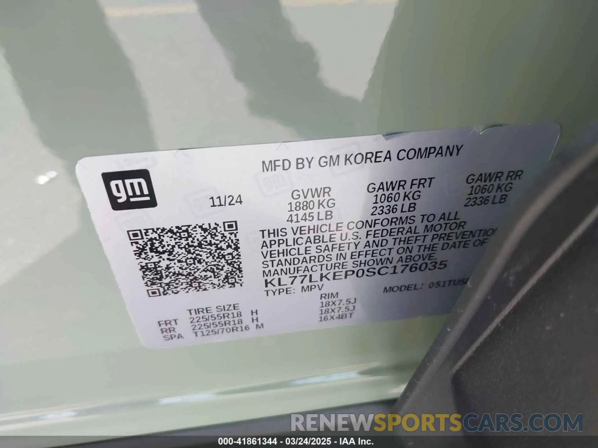 9 Photograph of a damaged car KL77LKEP0SC176035 CHEVROLET TRAX 2025