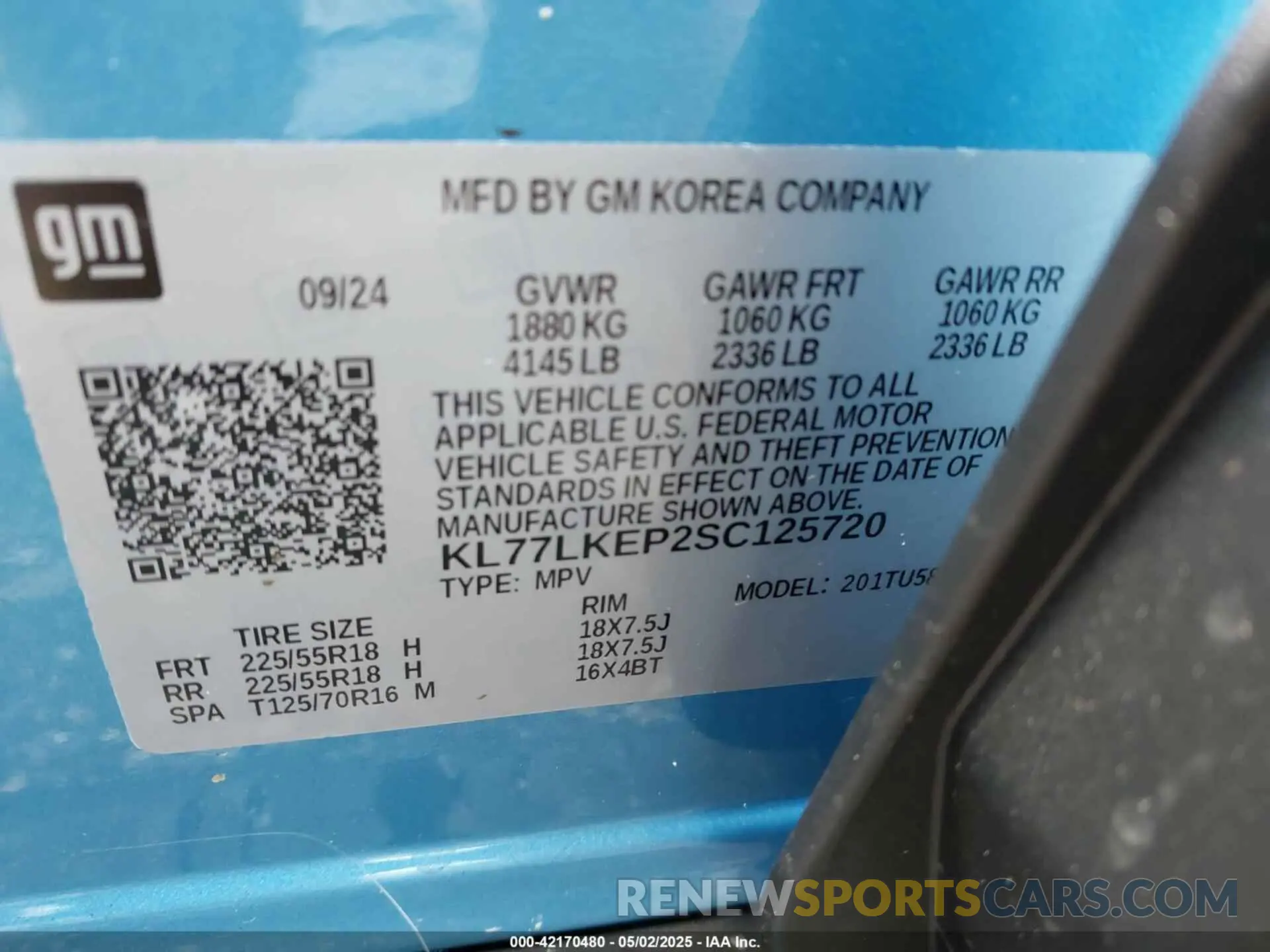9 Photograph of a damaged car KL77LKEP2SC125720 CHEVROLET TRAX 2025