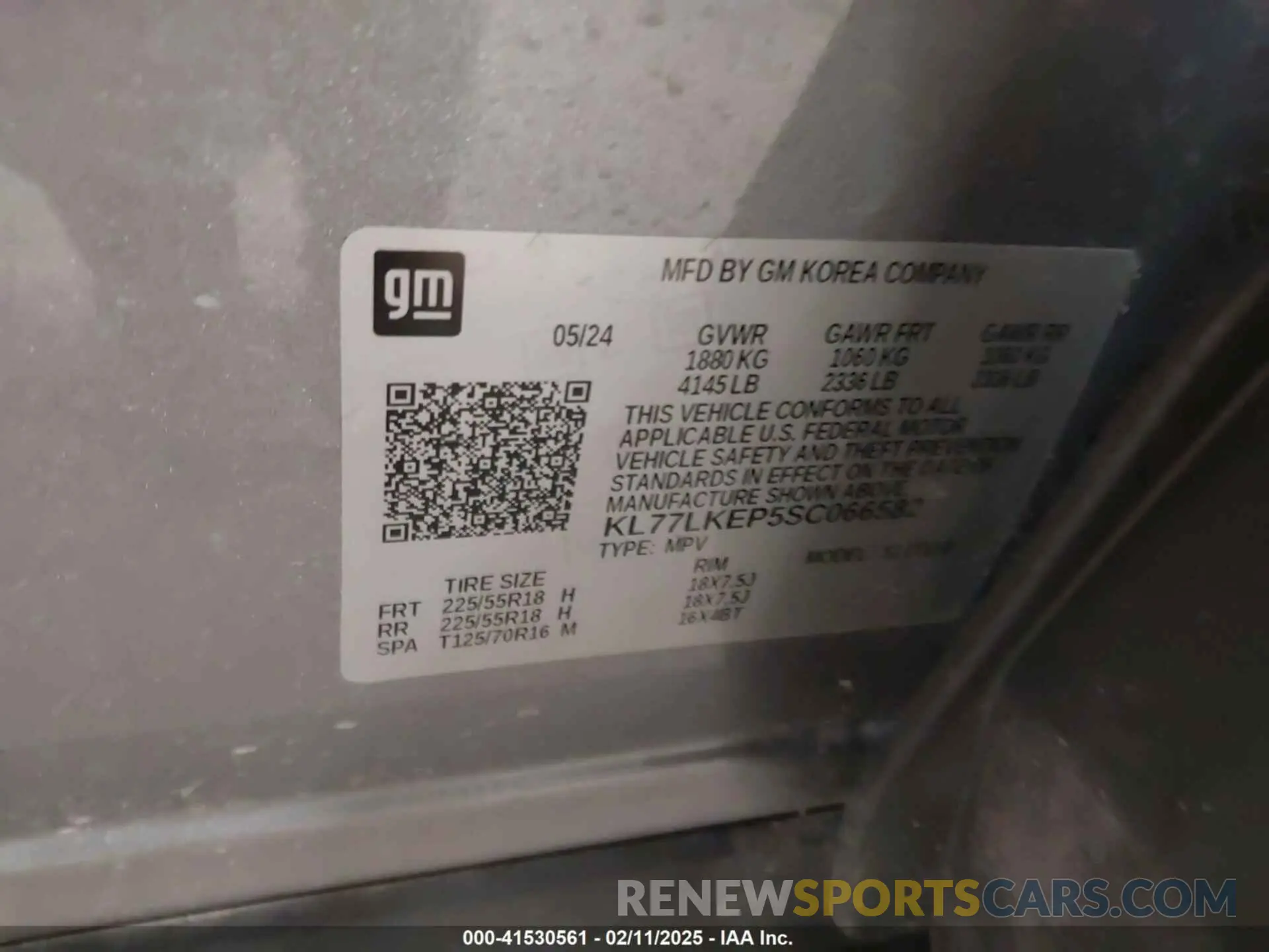 9 Photograph of a damaged car KL77LKEP5SC066582 CHEVROLET TRAX 2025
