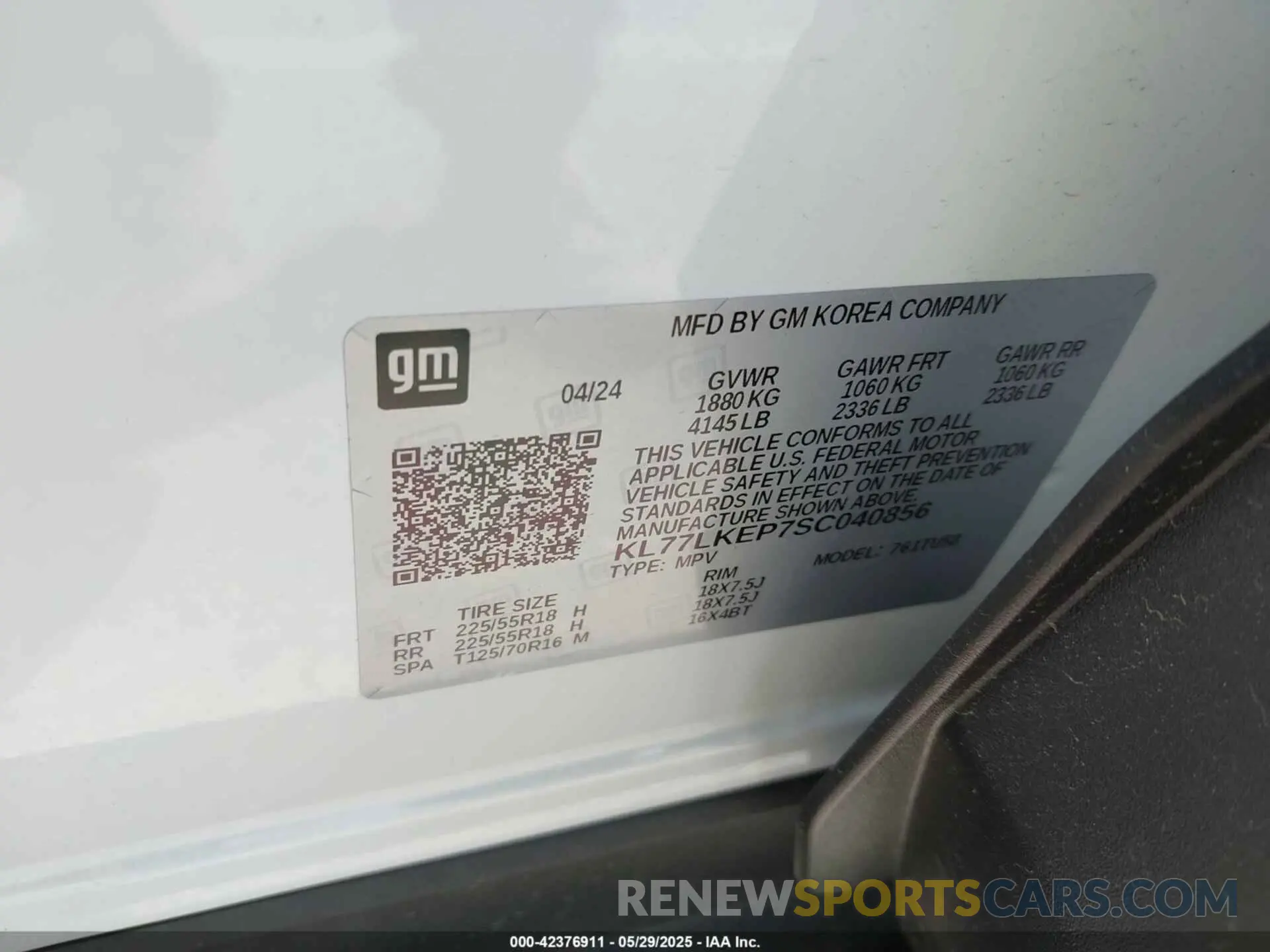 9 Photograph of a damaged car KL77LKEP7SC040856 CHEVROLET TRAX 2025