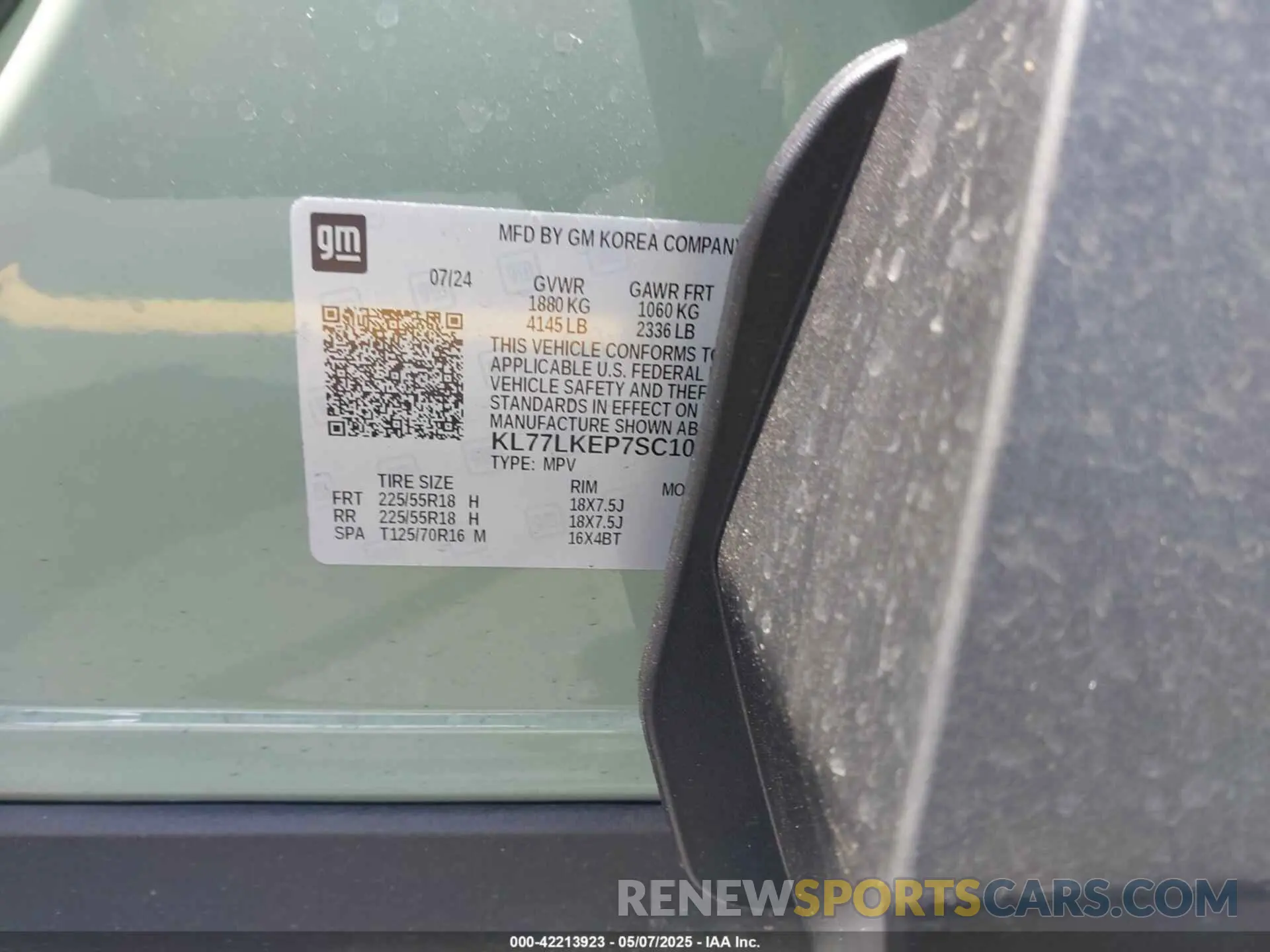9 Photograph of a damaged car KL77LKEP7SC106127 CHEVROLET TRAX 2025