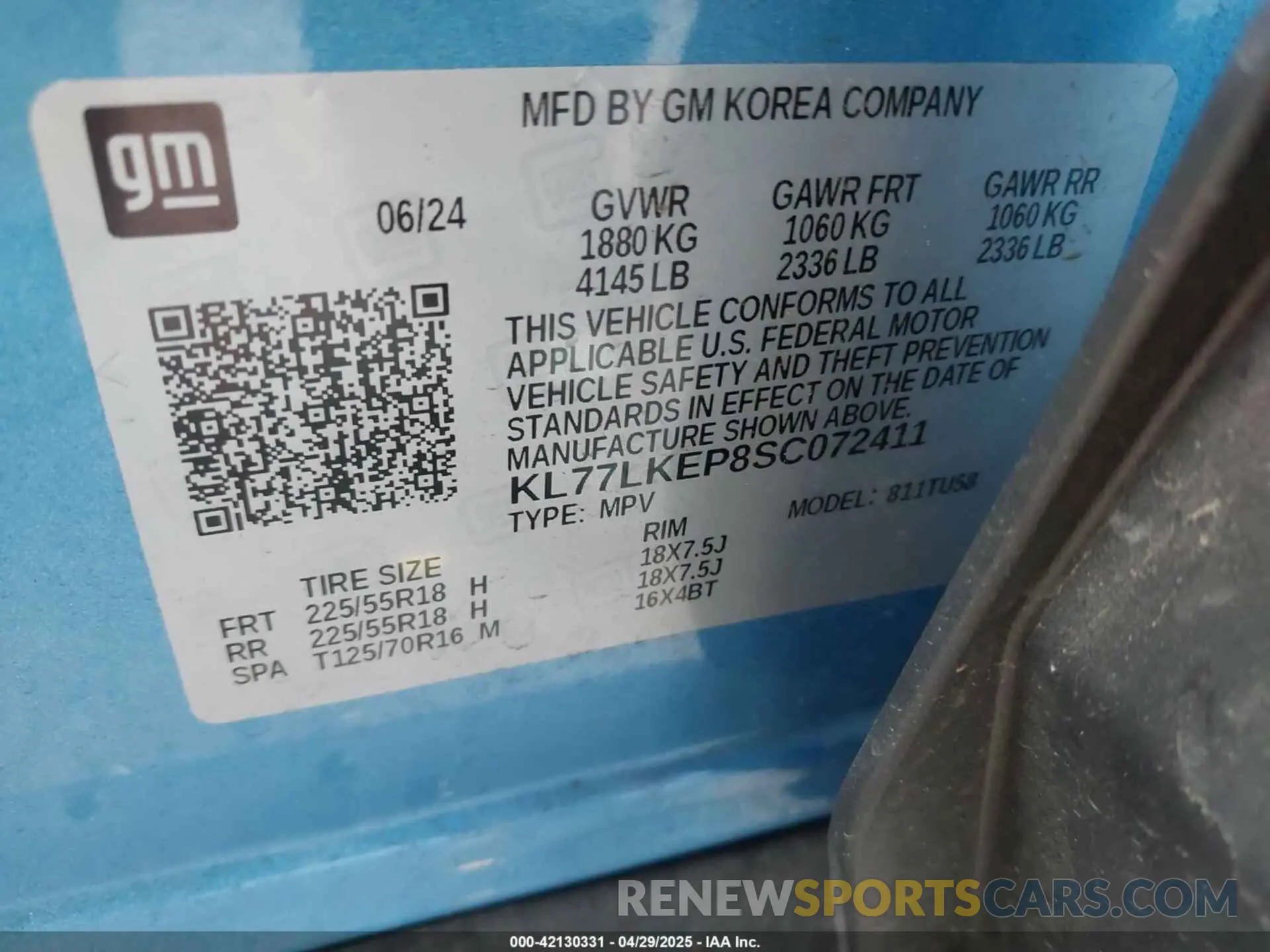9 Photograph of a damaged car KL77LKEP8SC072411 CHEVROLET TRAX 2025