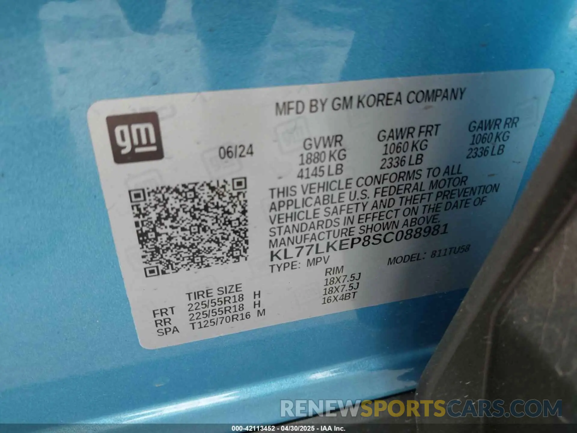 9 Photograph of a damaged car KL77LKEP8SC088981 CHEVROLET TRAX 2025