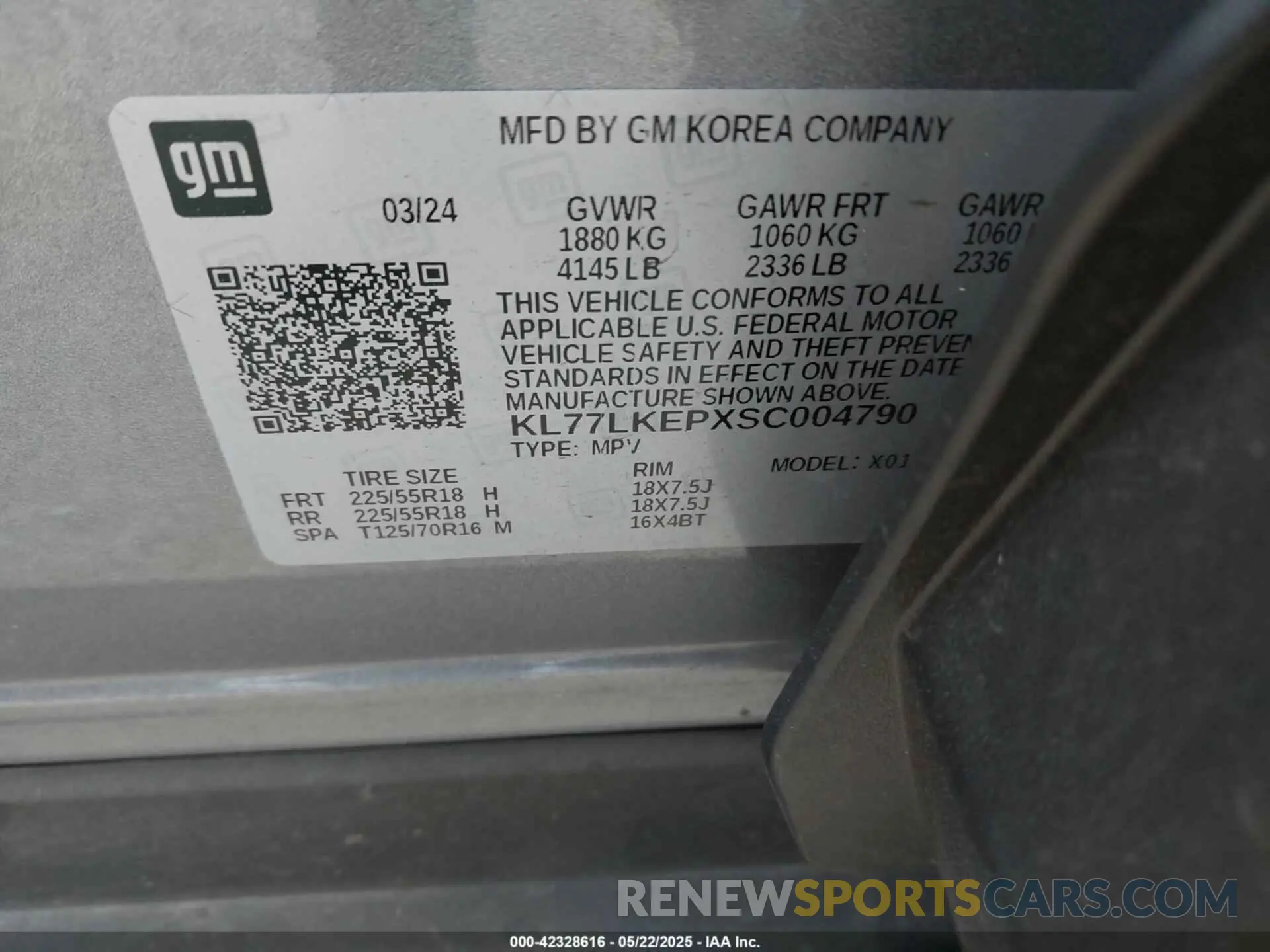 9 Photograph of a damaged car KL77LKEPXSC004790 CHEVROLET TRAX 2025