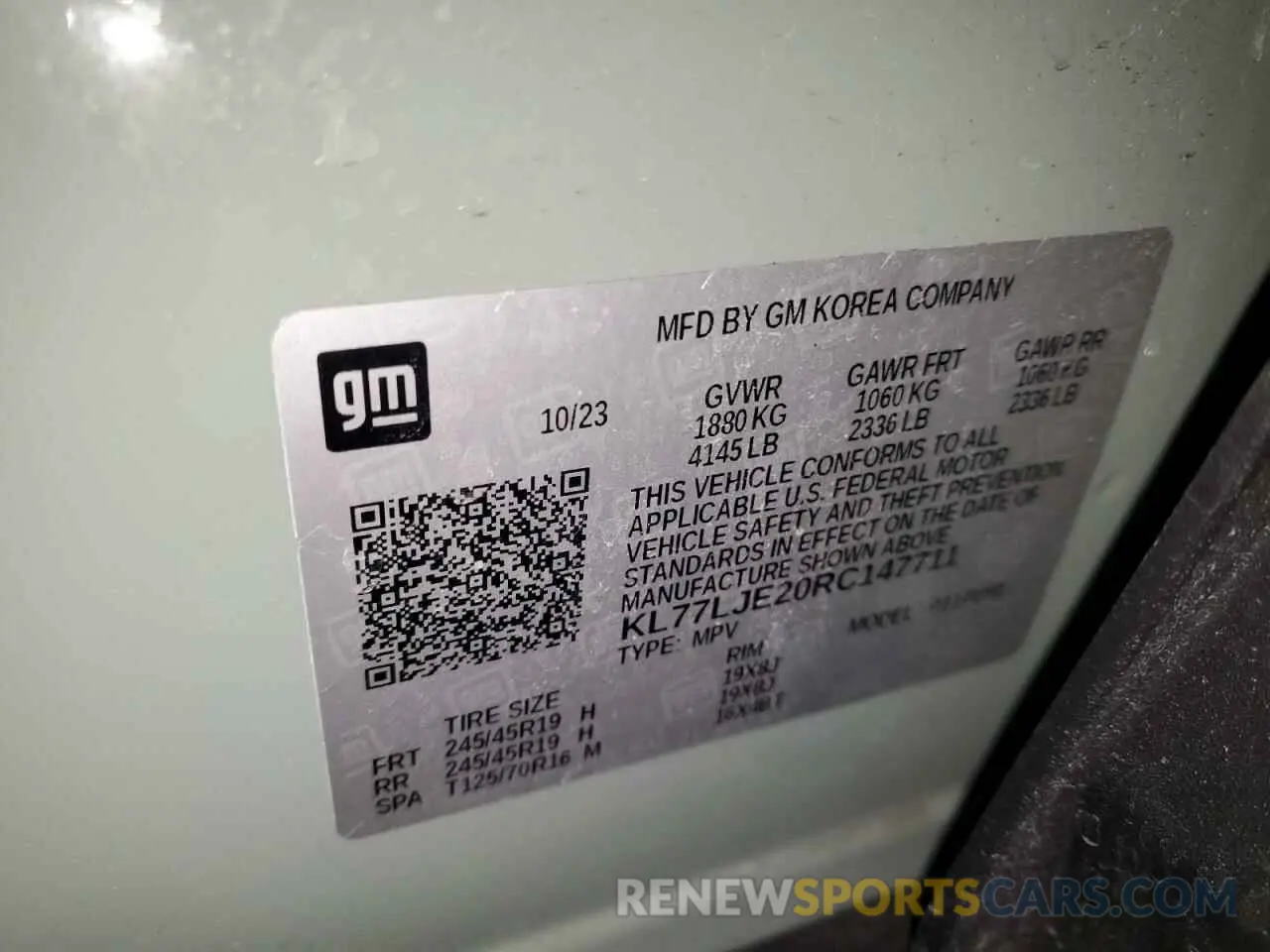15 Photograph of a damaged car KL77LJE20RC147711 CHEVROLET TRAX 2RS 2024