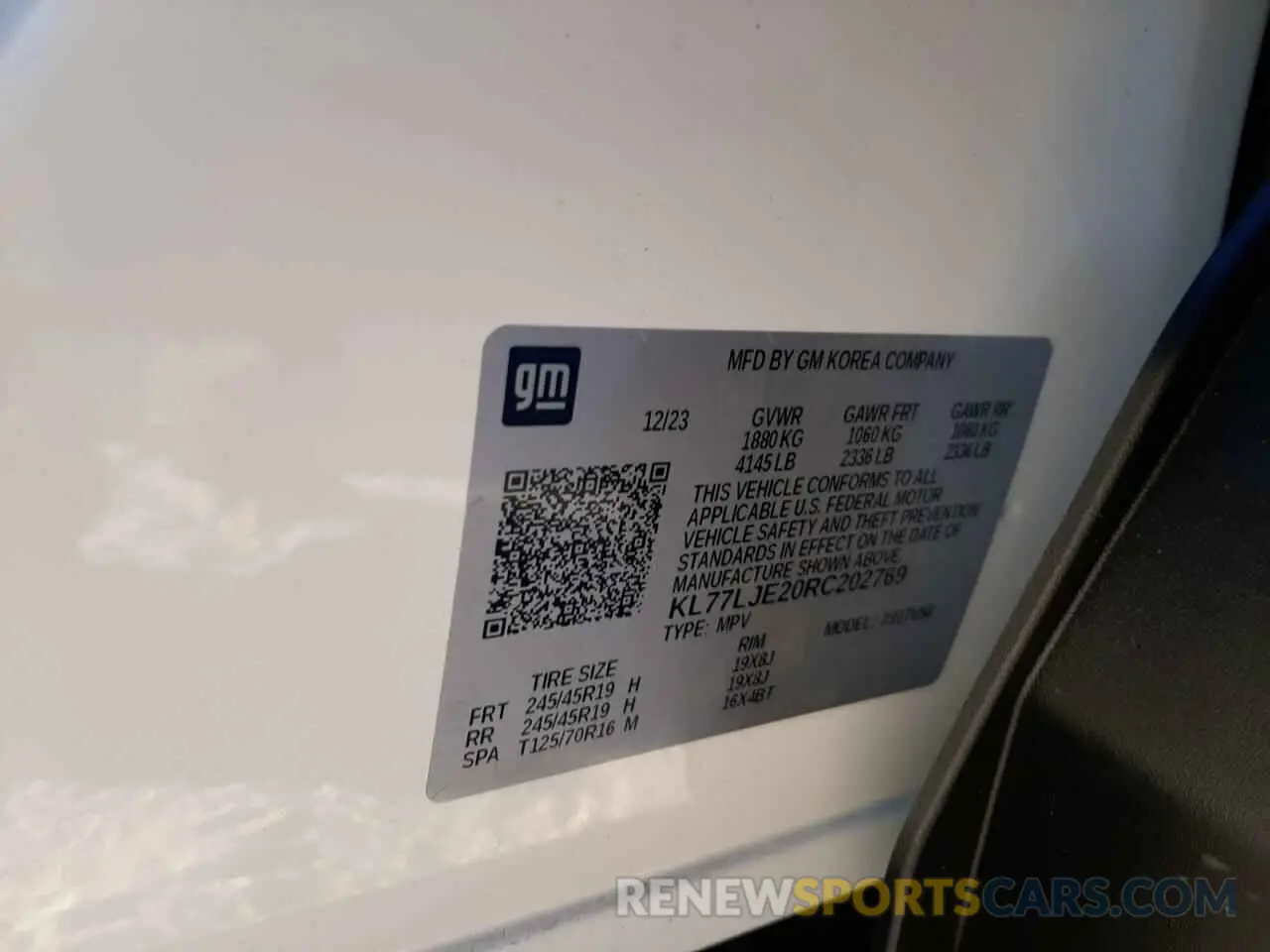 13 Photograph of a damaged car KL77LJE20RC202769 CHEVROLET TRAX 2RS 2024