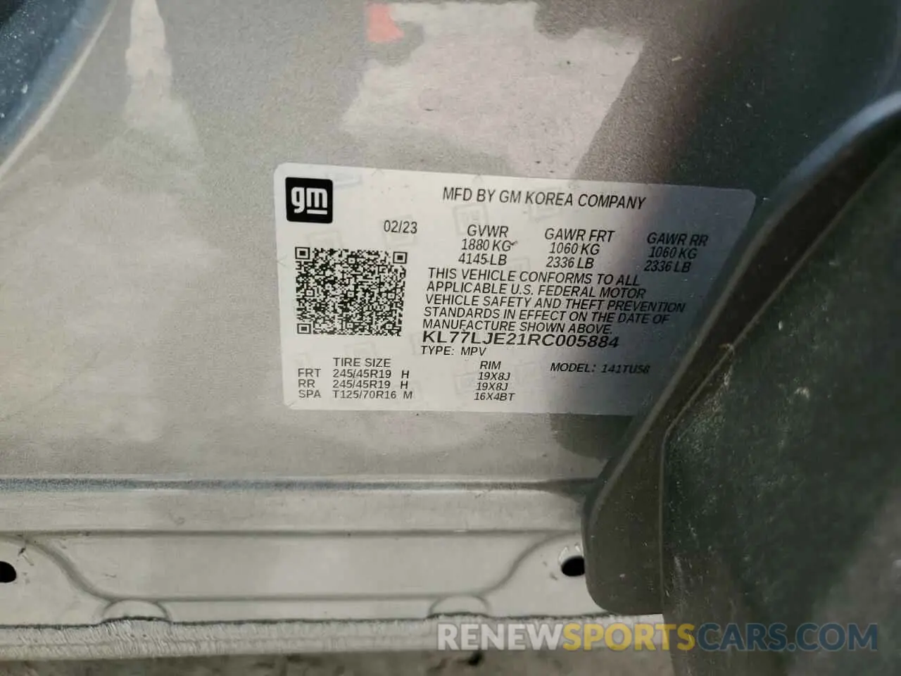 13 Photograph of a damaged car KL77LJE21RC005884 CHEVROLET TRAX 2RS 2024