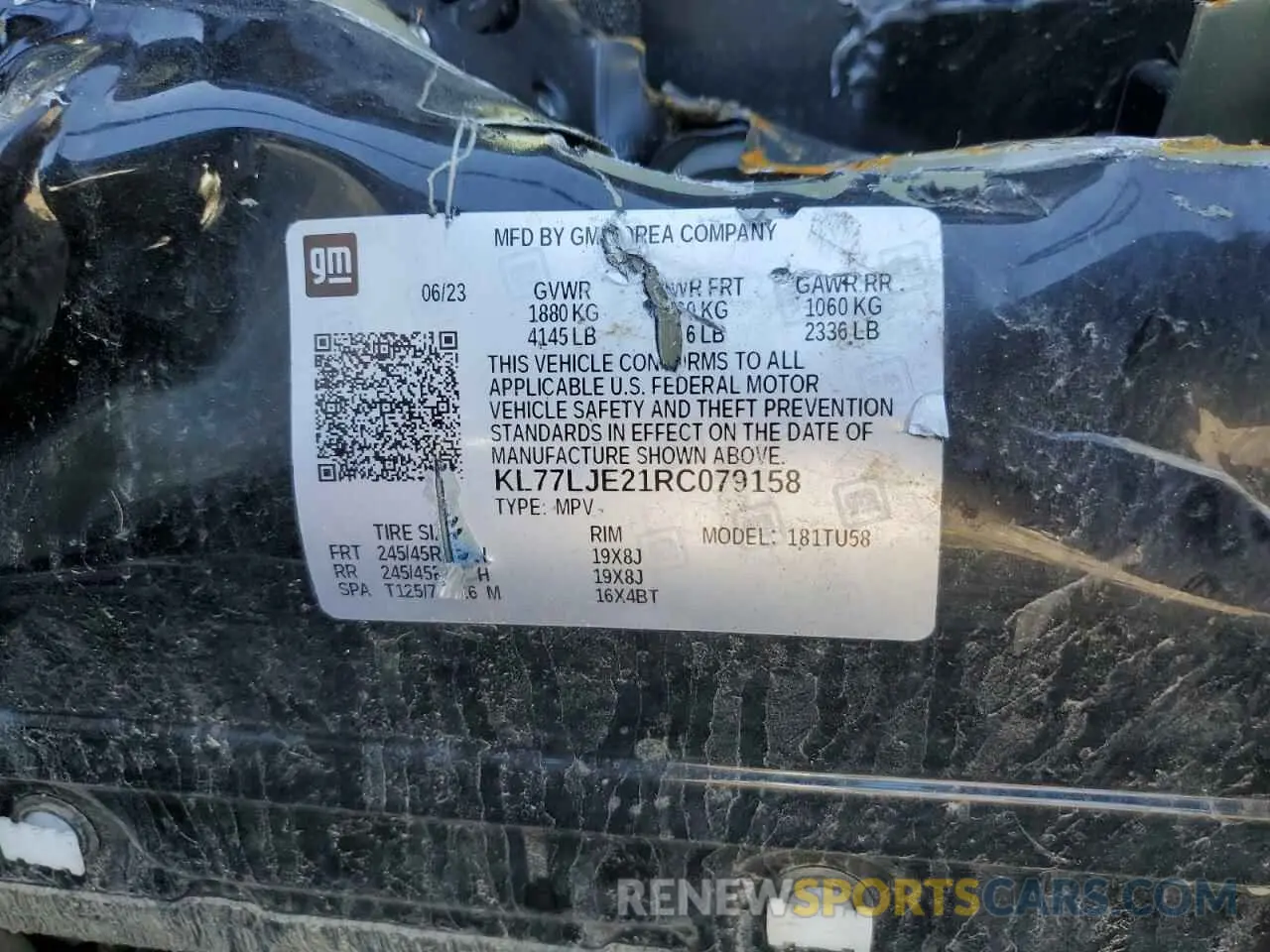 14 Photograph of a damaged car KL77LJE21RC079158 CHEVROLET TRAX 2RS 2024