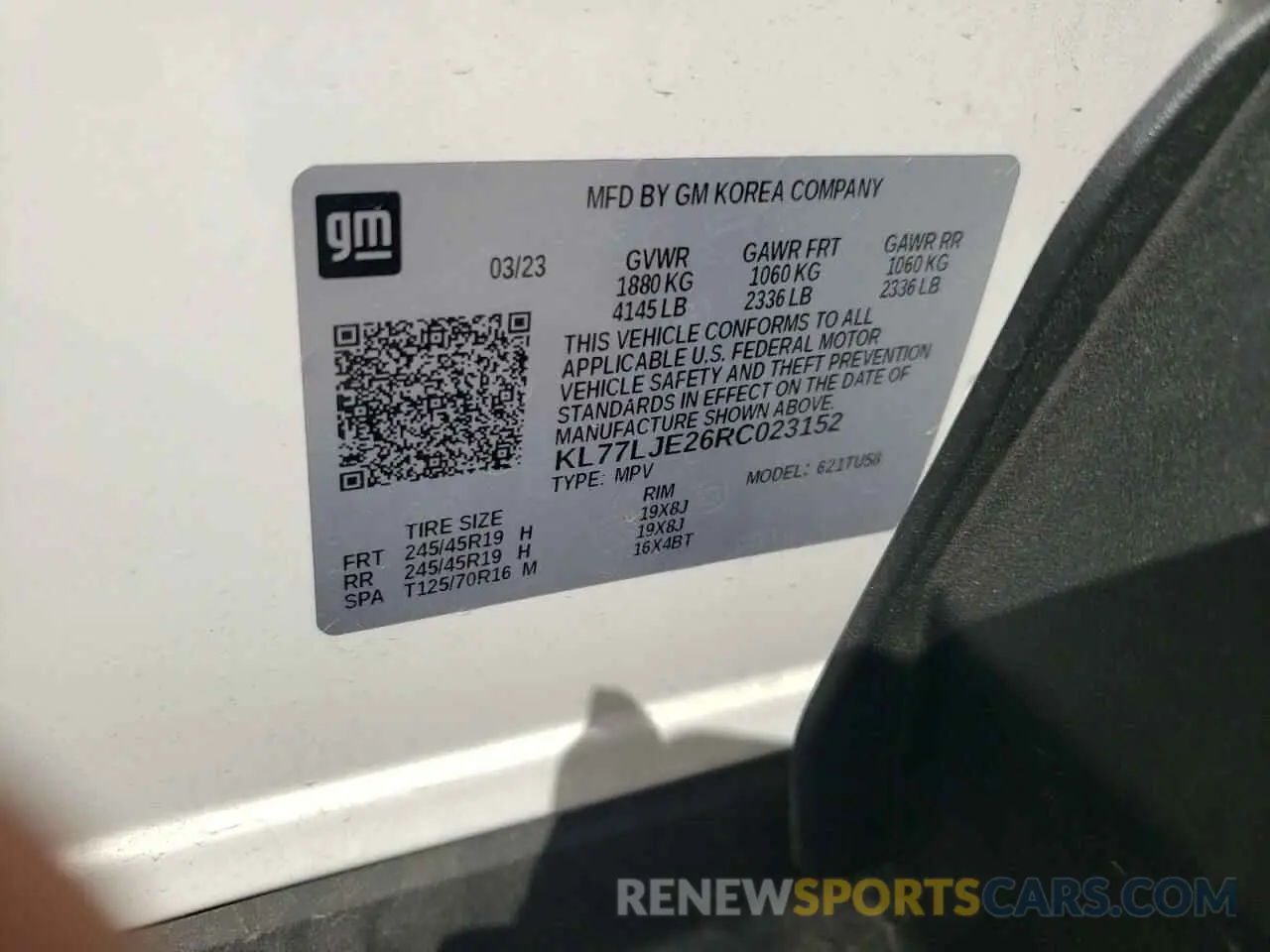 13 Photograph of a damaged car KL77LJE26RC023152 CHEVROLET TRAX 2RS 2024