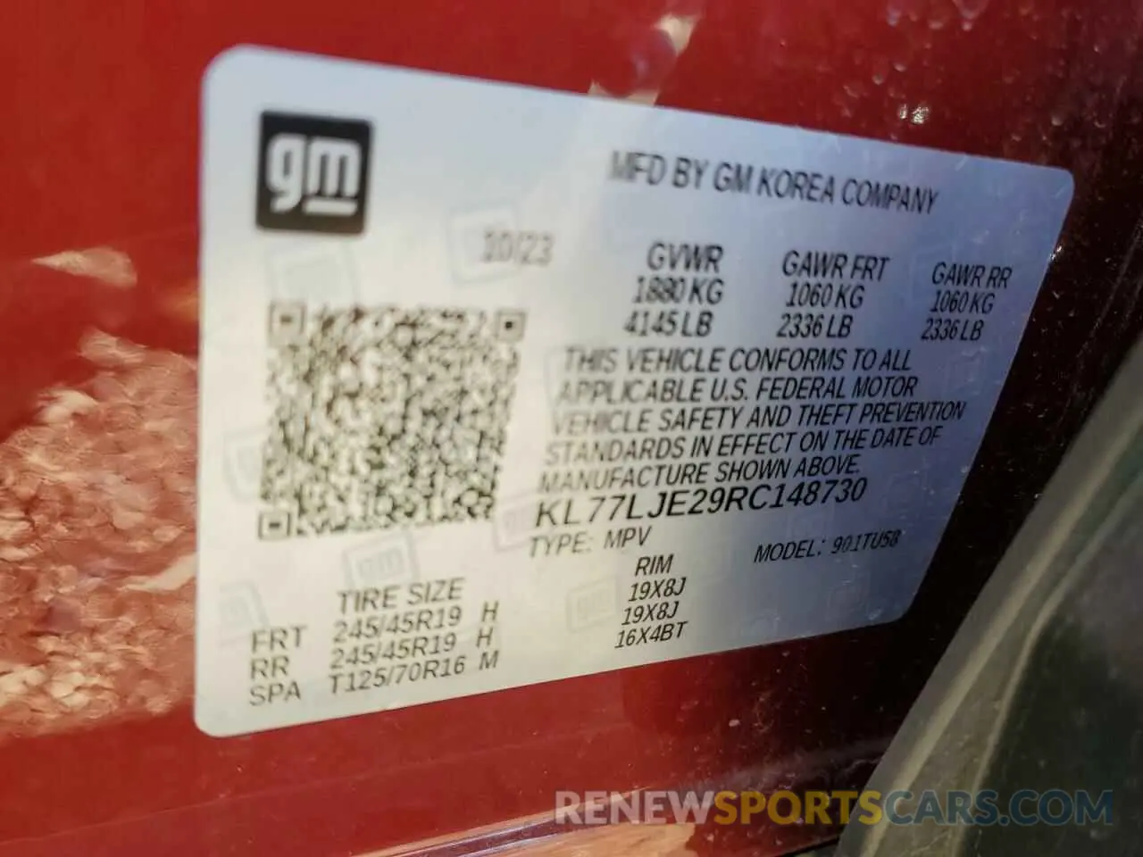 13 Photograph of a damaged car KL77LJE29RC148730 CHEVROLET TRAX 2RS 2024