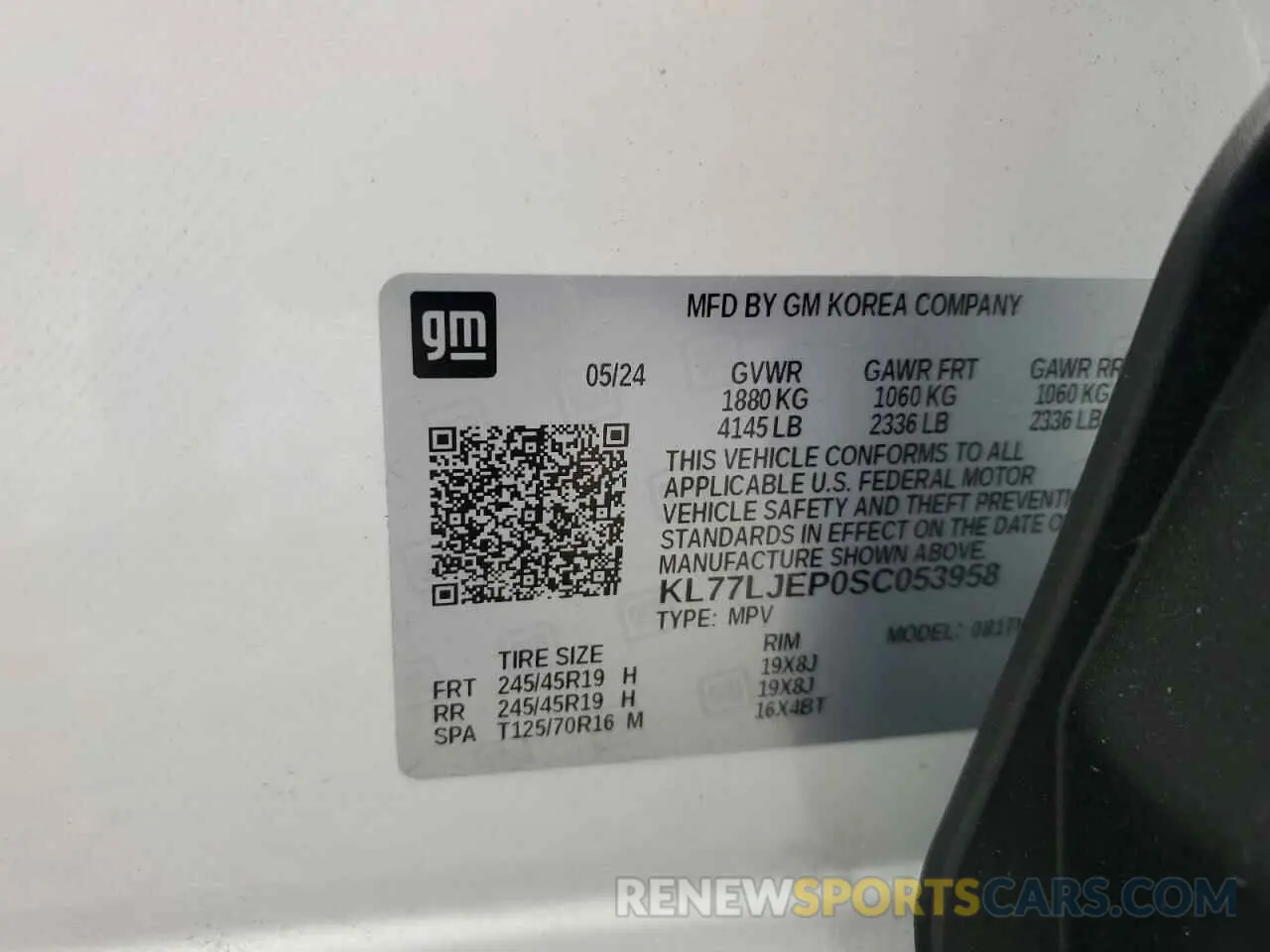 13 Photograph of a damaged car KL77LJEP0SC053958 CHEVROLET TRAX 2RS 2025