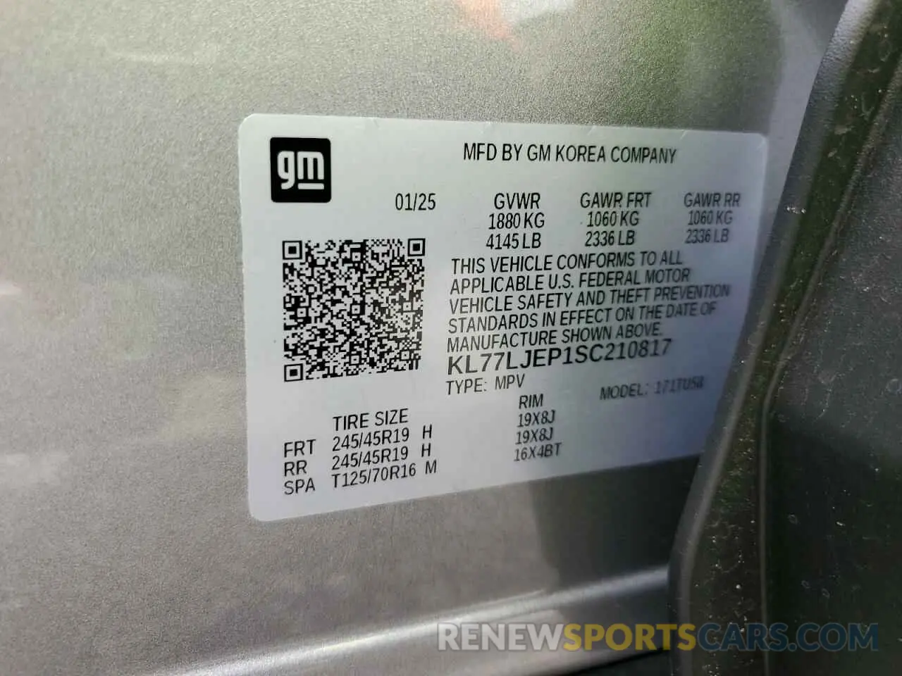 13 Photograph of a damaged car KL77LJEP1SC210817 CHEVROLET TRAX 2RS 2025