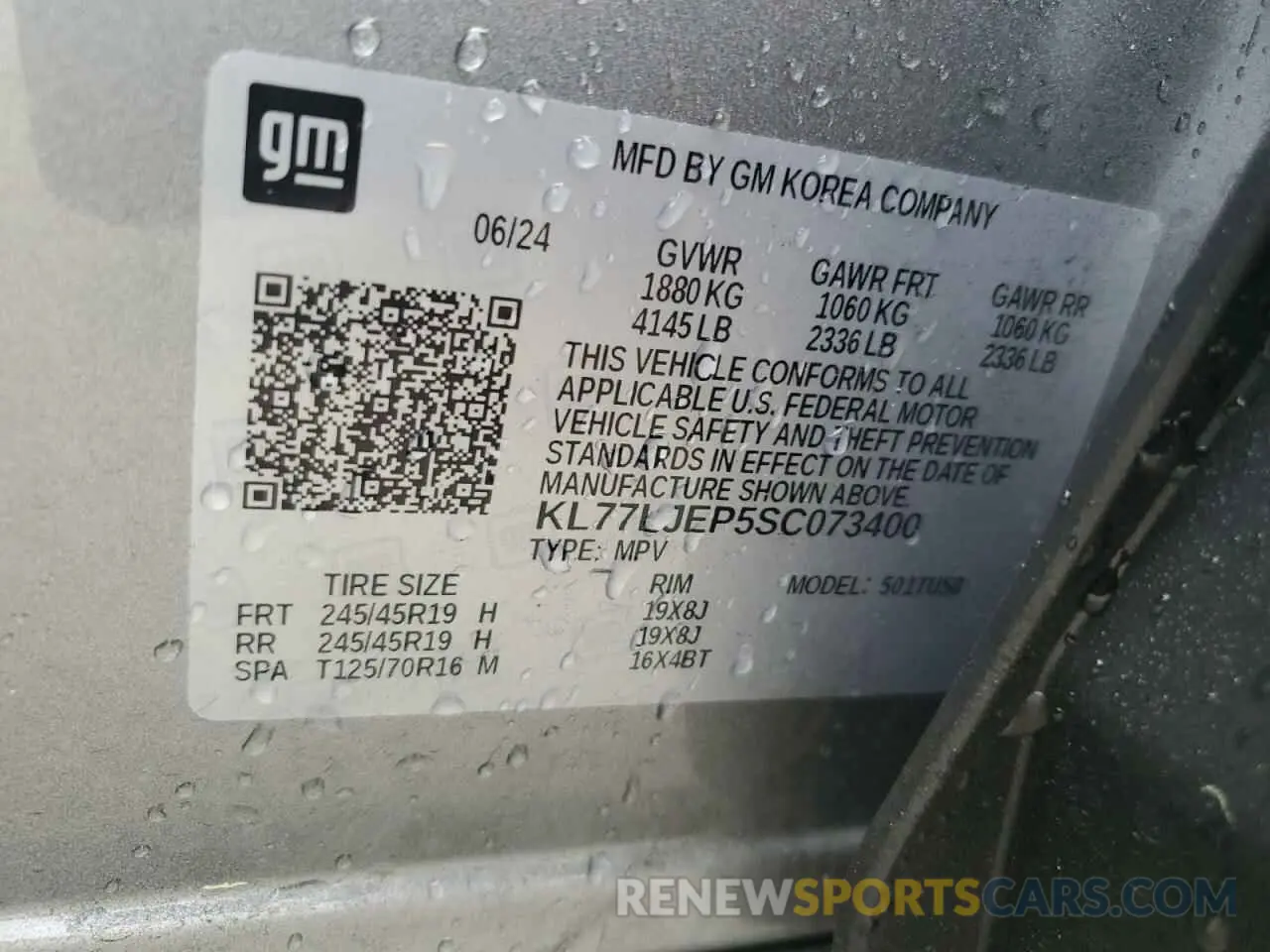 13 Photograph of a damaged car KL77LJEP5SC073400 CHEVROLET TRAX 2RS 2025