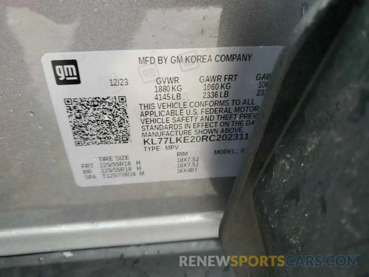 13 Photograph of a damaged car KL77LKE20RC202311 CHEVROLET TRAX ACTIV 2024
