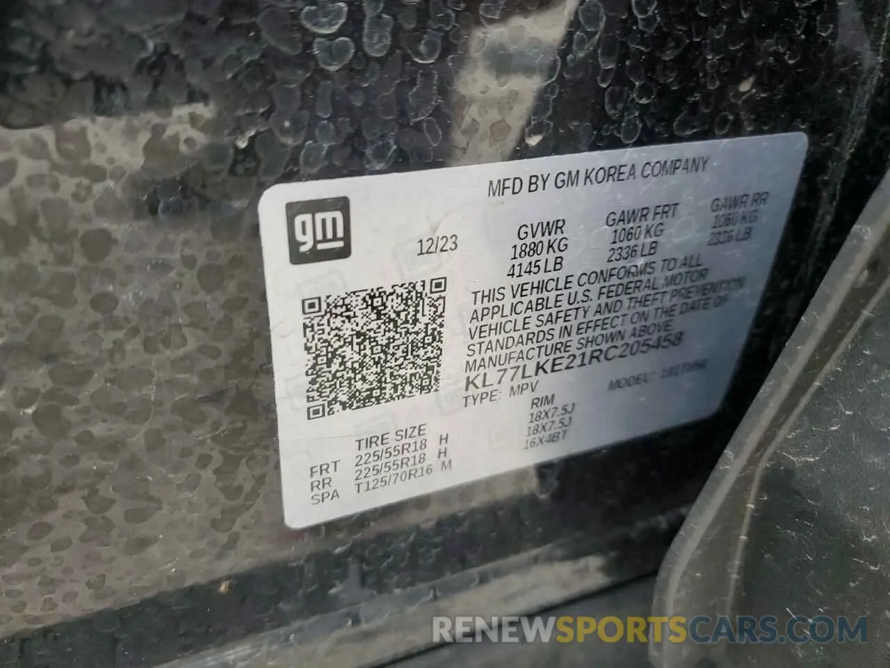 14 Photograph of a damaged car KL77LKE21RC205458 CHEVROLET TRAX ACTIV 2024