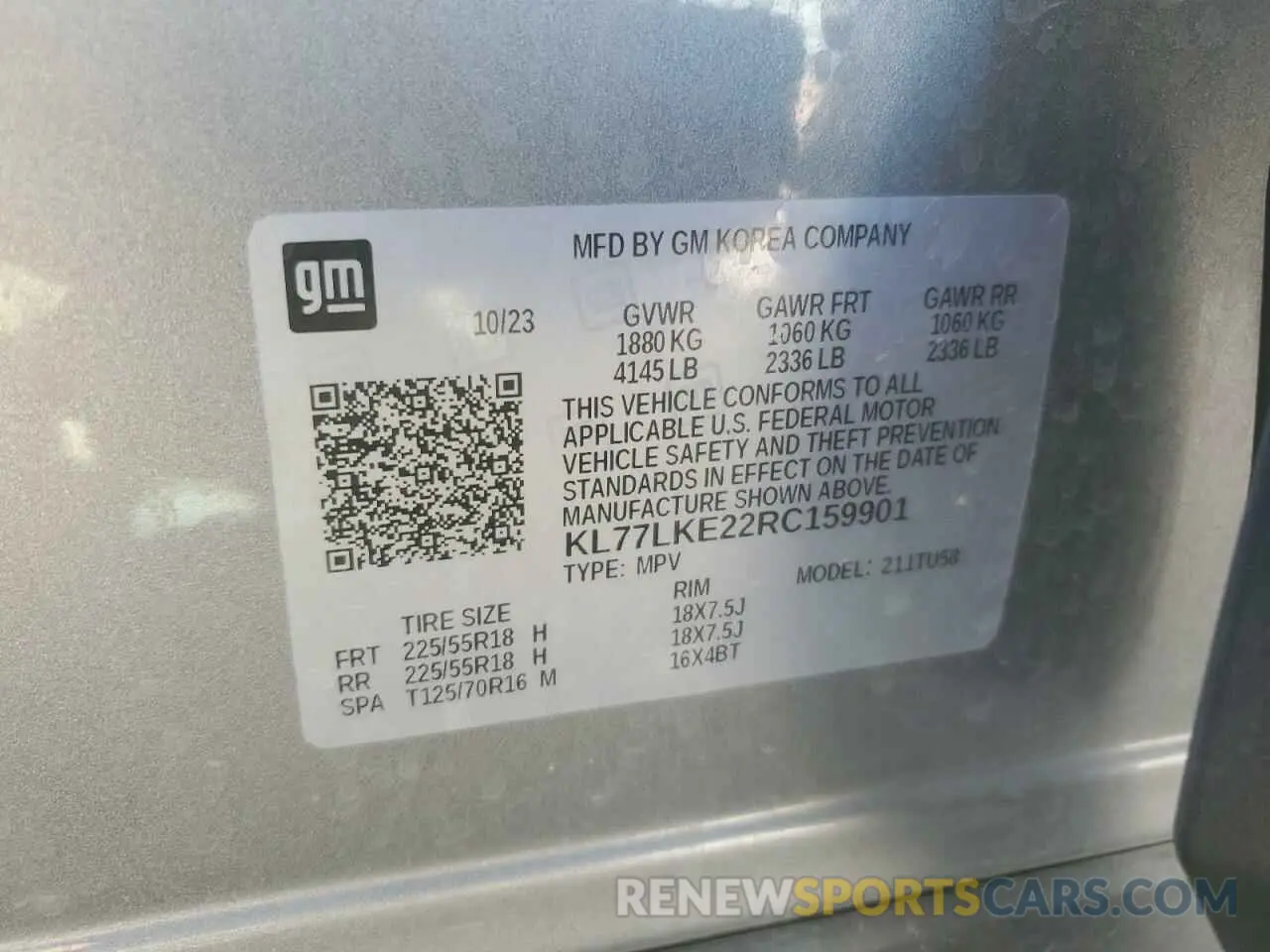13 Photograph of a damaged car KL77LKE22RC159901 CHEVROLET TRAX ACTIV 2024