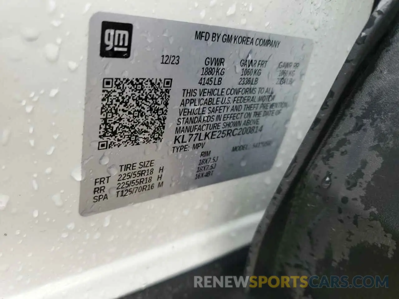 13 Photograph of a damaged car KL77LKE25RC200814 CHEVROLET TRAX ACTIV 2024