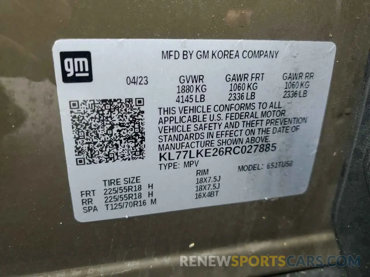 15 Photograph of a damaged car KL77LKE26RC027885 CHEVROLET TRAX ACTIV 2024