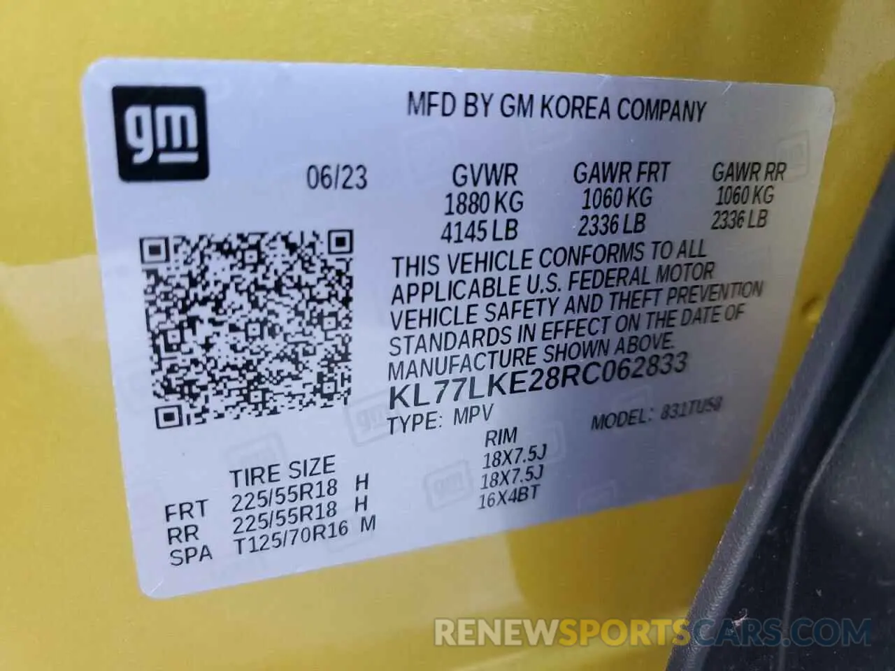 13 Photograph of a damaged car KL77LKE28RC062833 CHEVROLET TRAX ACTIV 2024