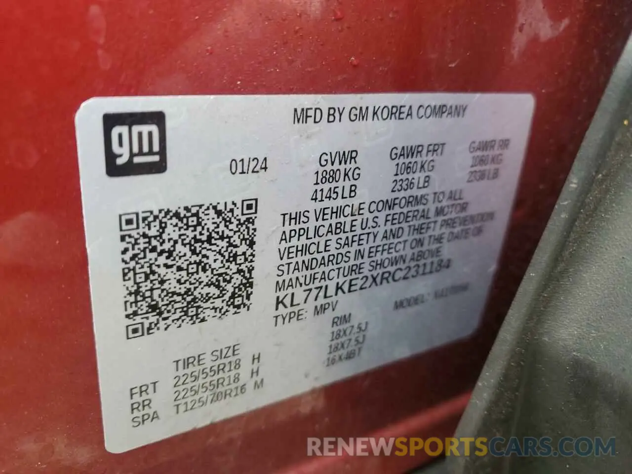 15 Photograph of a damaged car KL77LKE2XRC231184 CHEVROLET TRAX ACTIV 2024