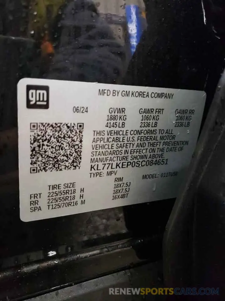 12 Photograph of a damaged car KL77LKEP0SC084651 CHEVROLET TRAX ACTIV 2025