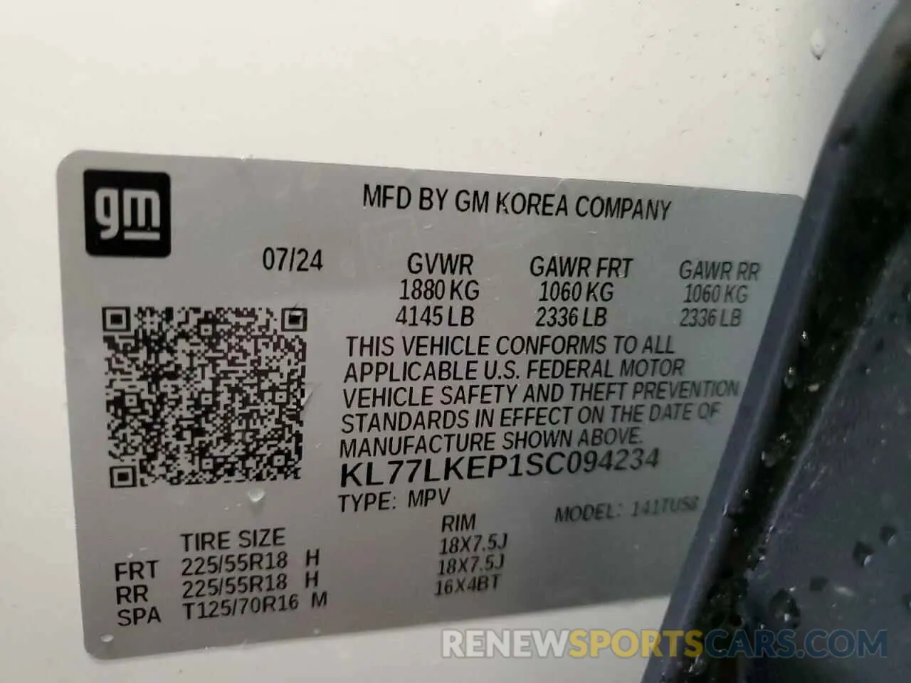 13 Photograph of a damaged car KL77LKEP1SC094234 CHEVROLET TRAX ACTIV 2025
