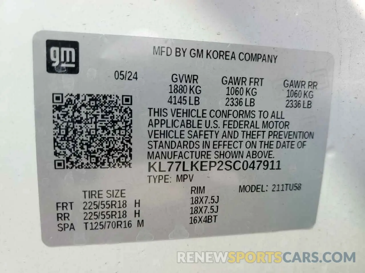13 Photograph of a damaged car KL77LKEP2SC047911 CHEVROLET TRAX ACTIV 2025