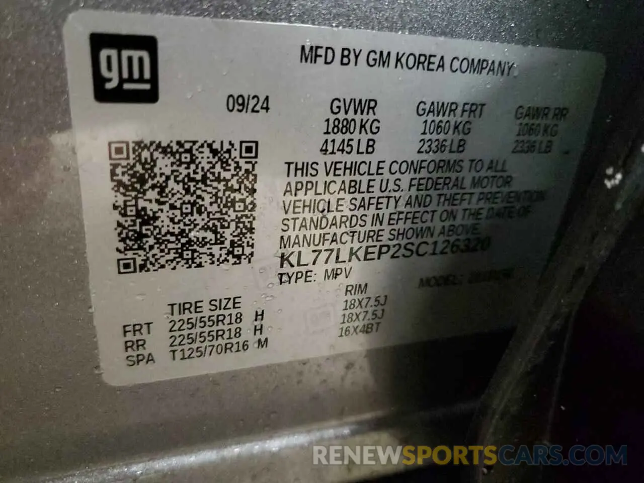 13 Photograph of a damaged car KL77LKEP2SC126320 CHEVROLET TRAX ACTIV 2025